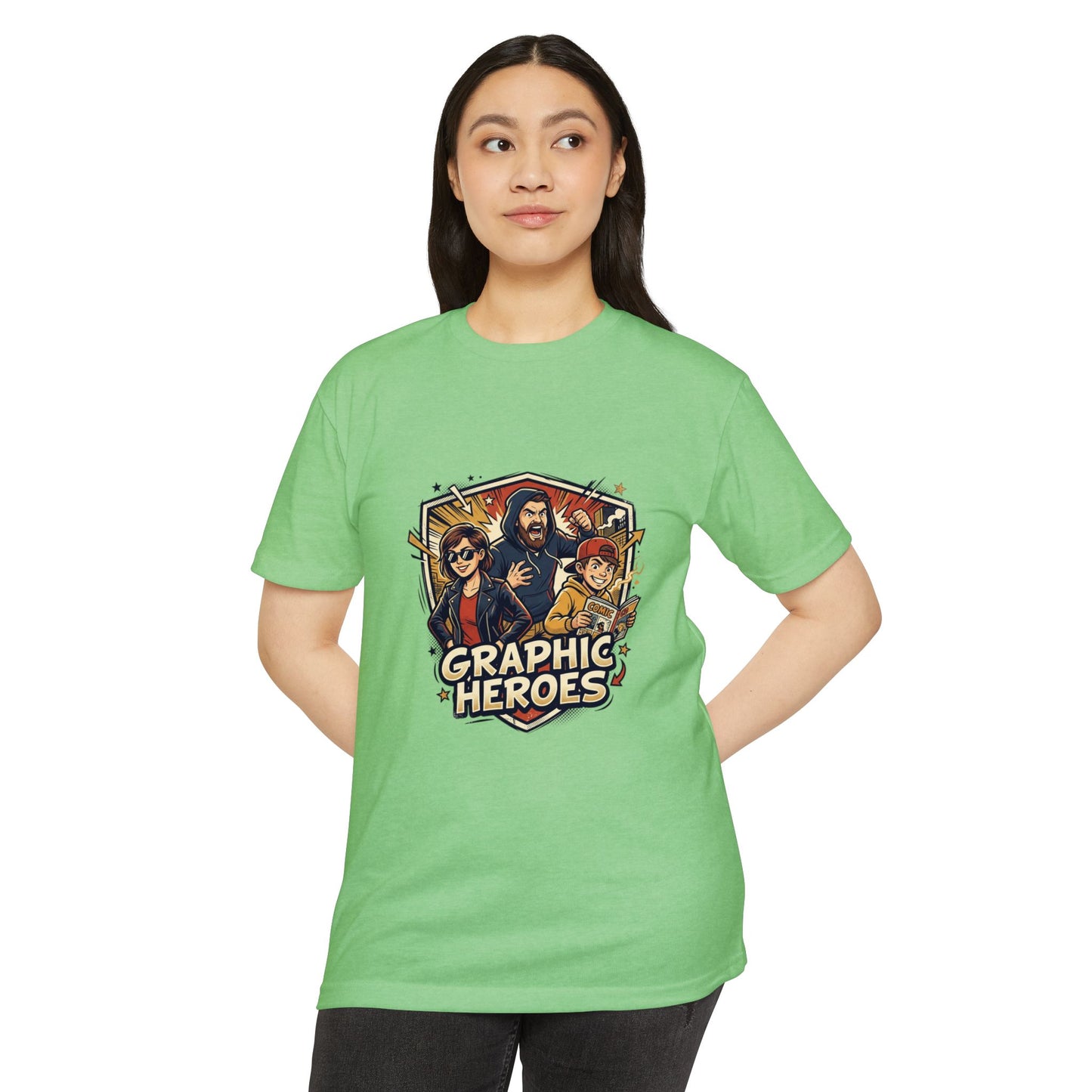 Retro Comic Heroes T-Shirt — Graphic Crew Tee