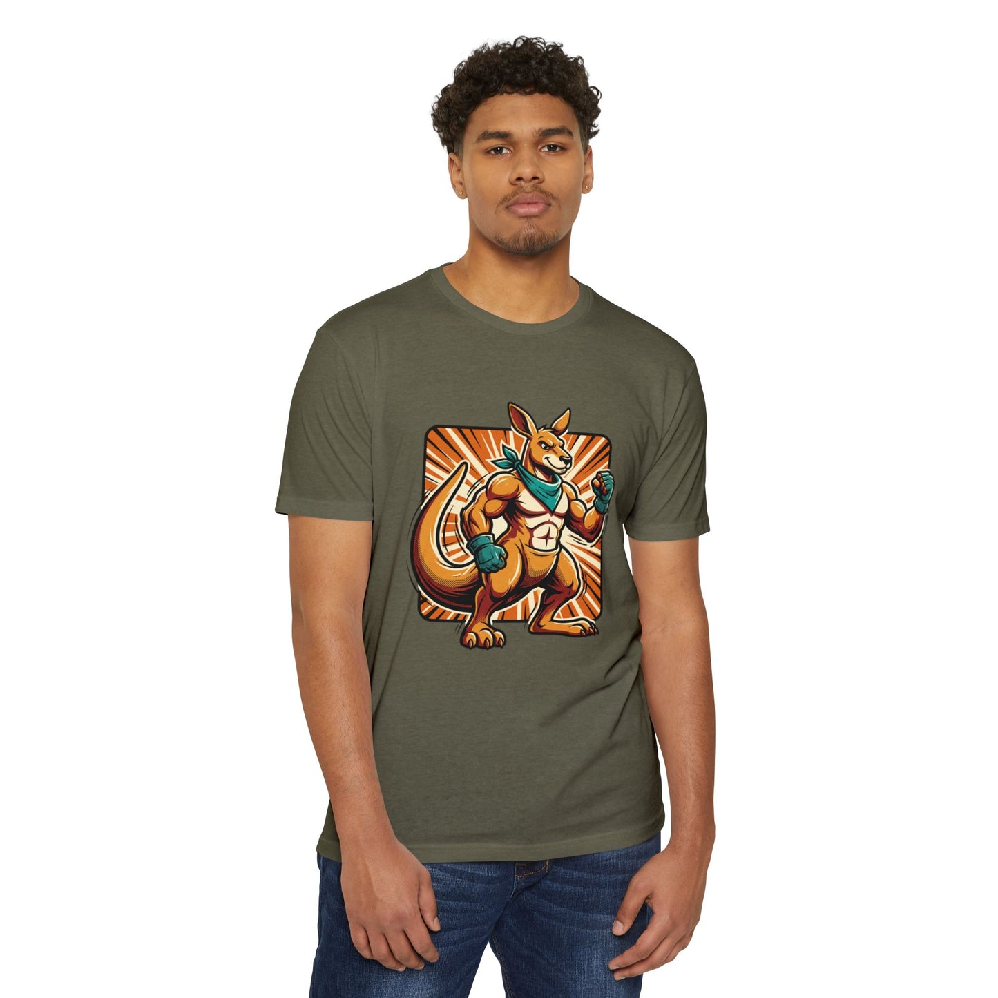 Camiseta con gráfico de canguro boxeador – Camiseta retro con mascota de luchador