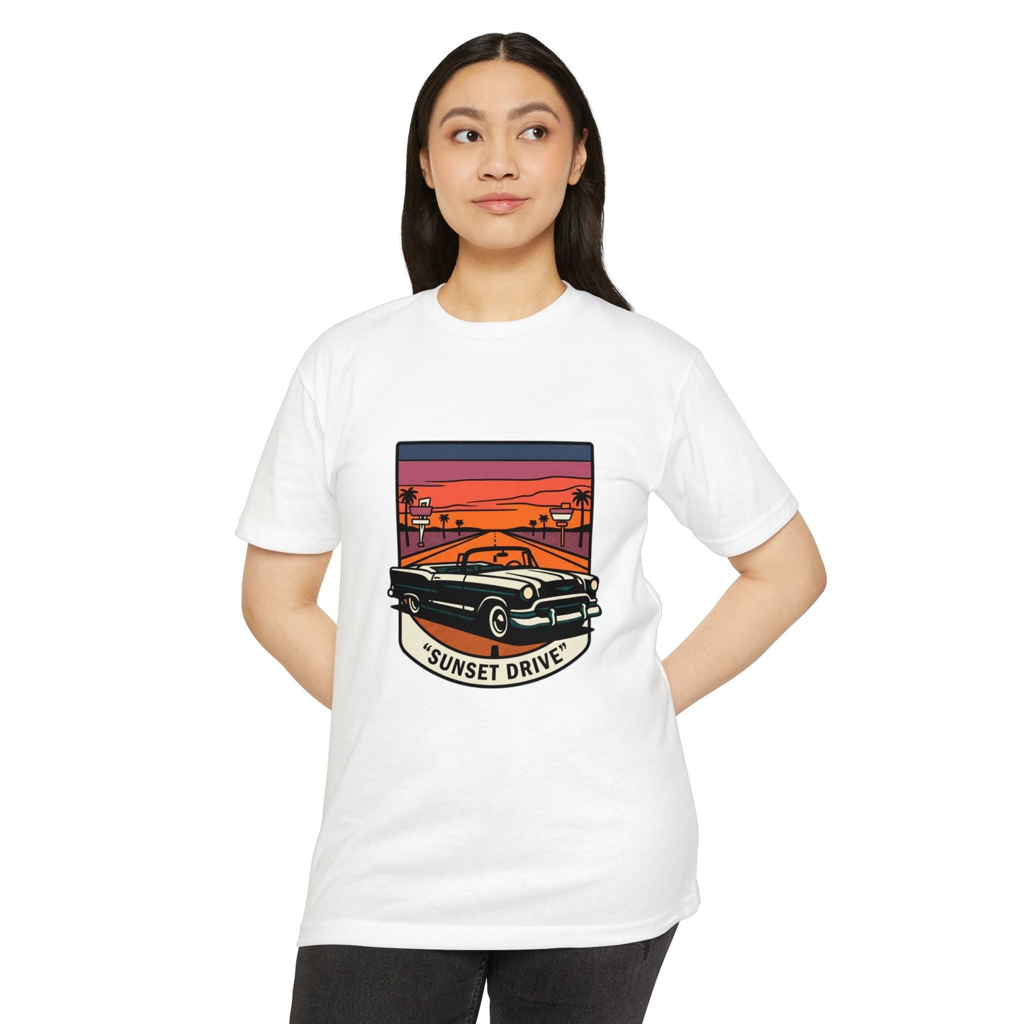 Sunset Drive Vintage Car T-Shirt