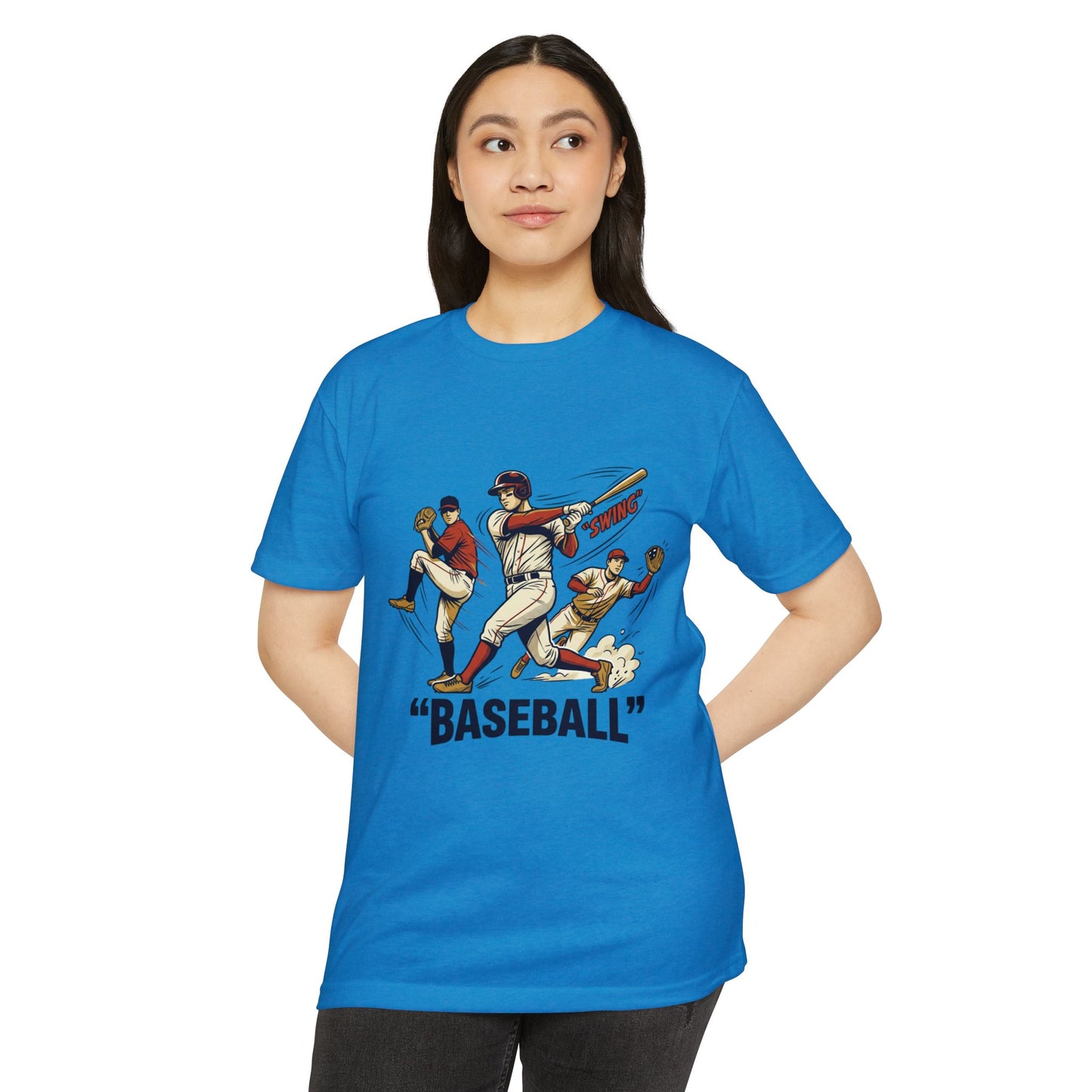 Vintage Baseball Players Tee – Retro 'BASEBALL' Graphic T-Shirt