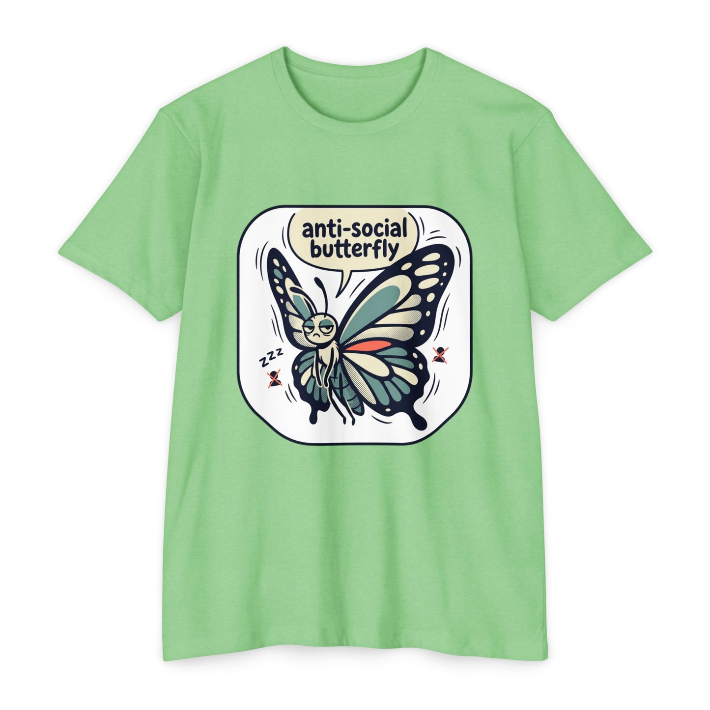 Anti-Social Butterfly T-Shirt — Cute Lazy Butterfly Graphic Tee