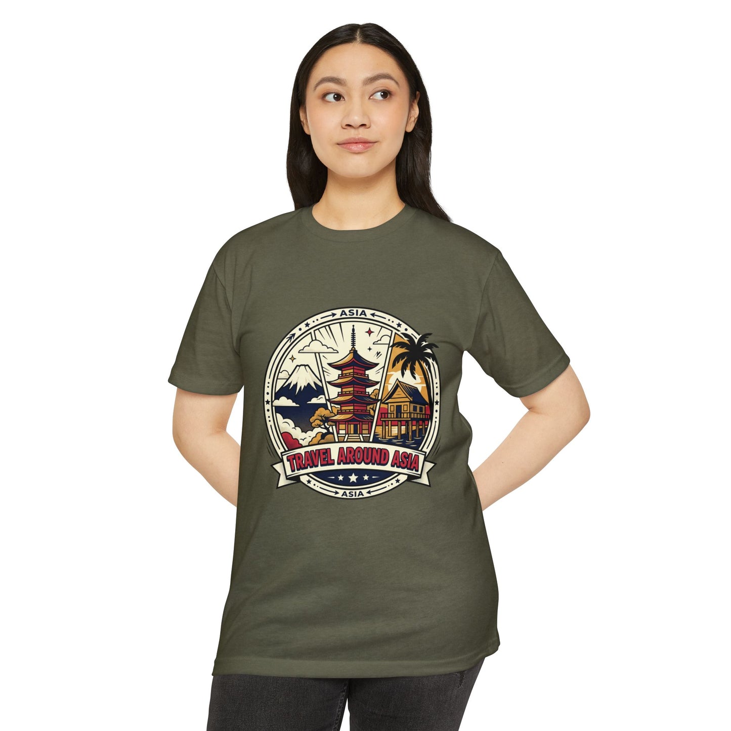 Travel Around Asia Vintage Globe Adventure T-Shirt
