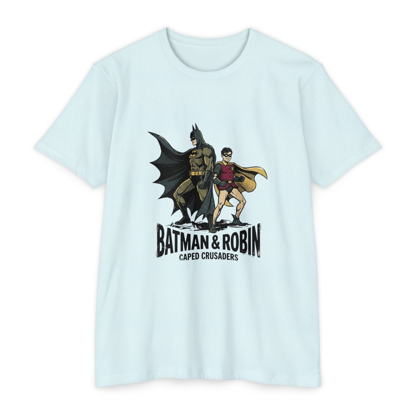 Batman & Robin Caped Crusaders Vintage Superhero T-Shirt