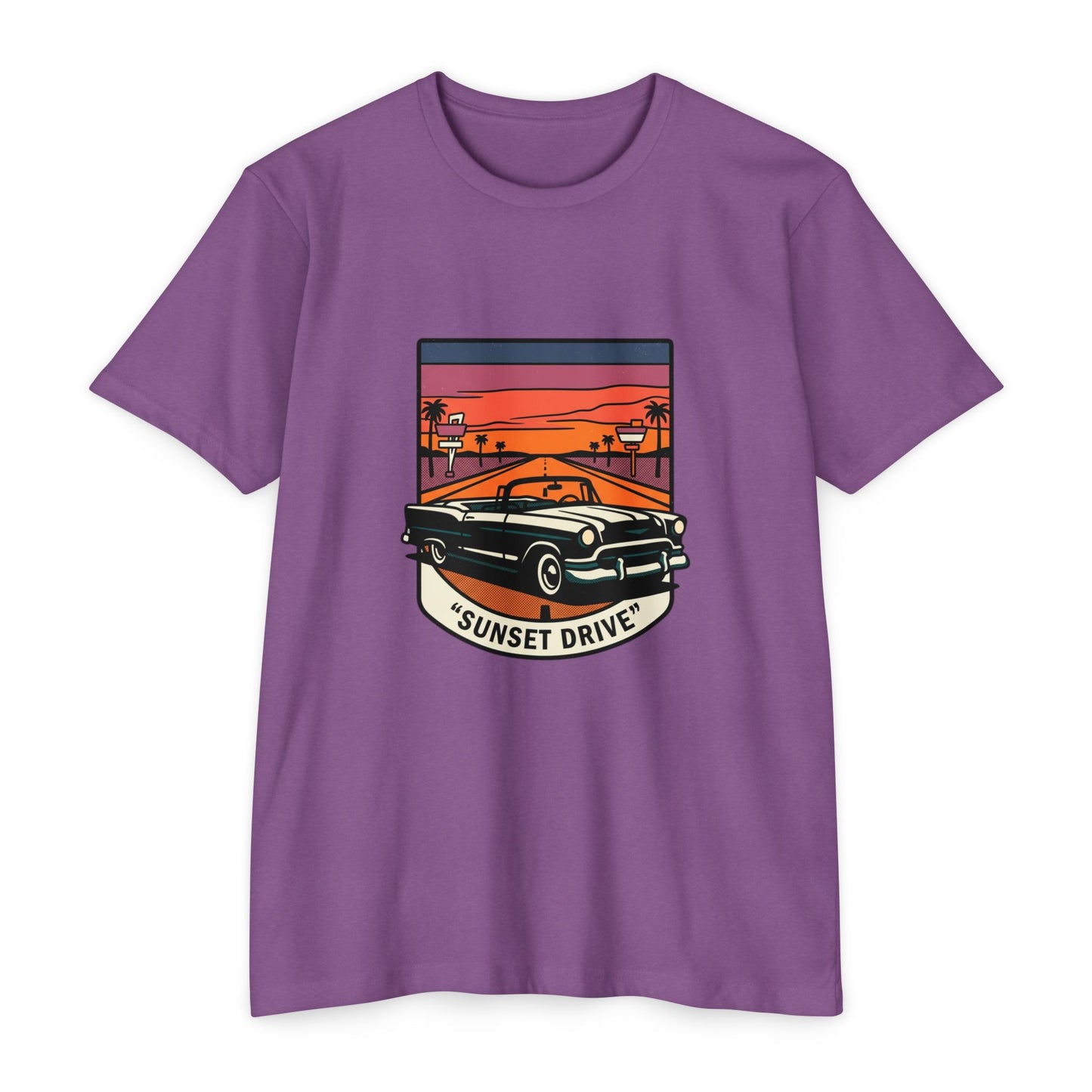Sunset Drive Vintage Car T-Shirt