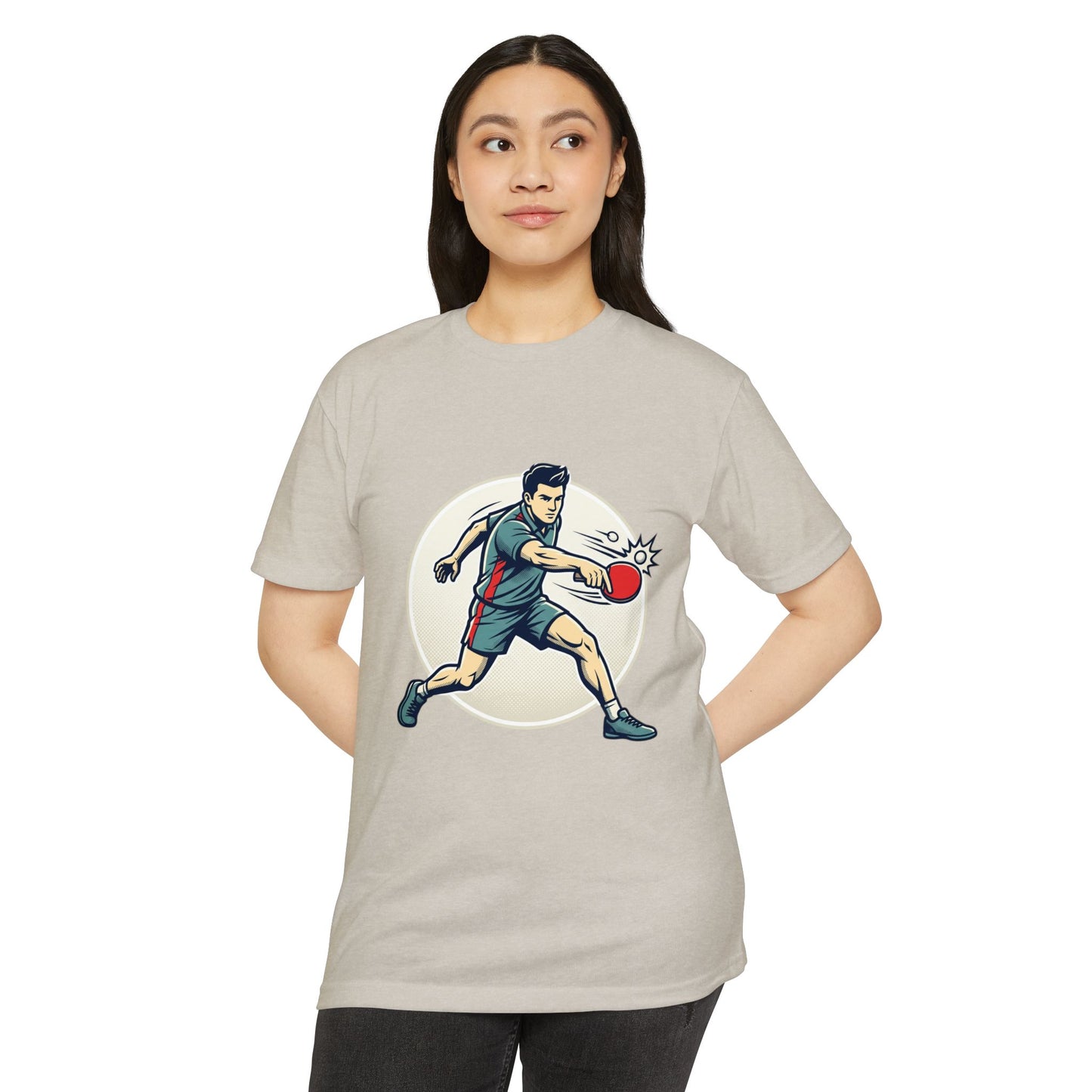 Table Tennis Player Illustration T-Shirt — Ping Pong Athlete Graphic Tee