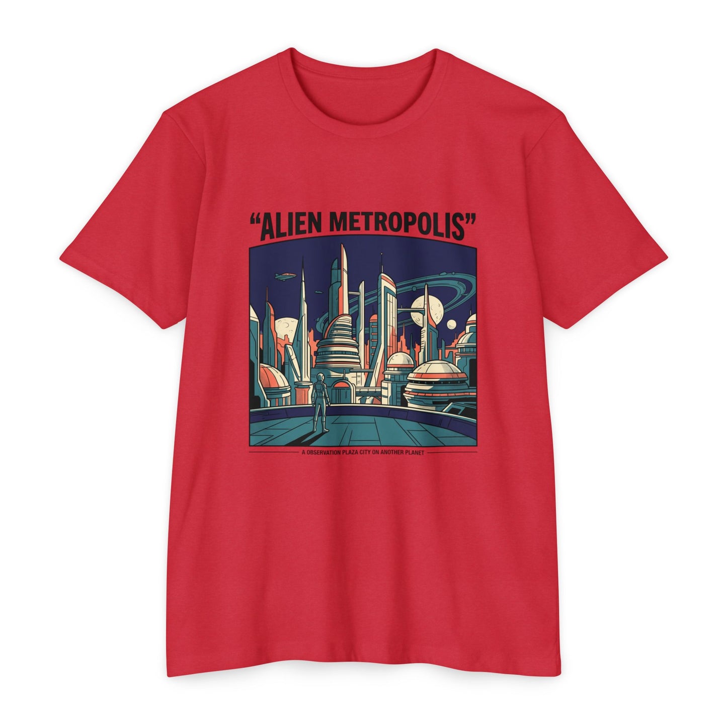 Alien Metropolis Retro Futuristic Sci‑Fi City T-Shirt