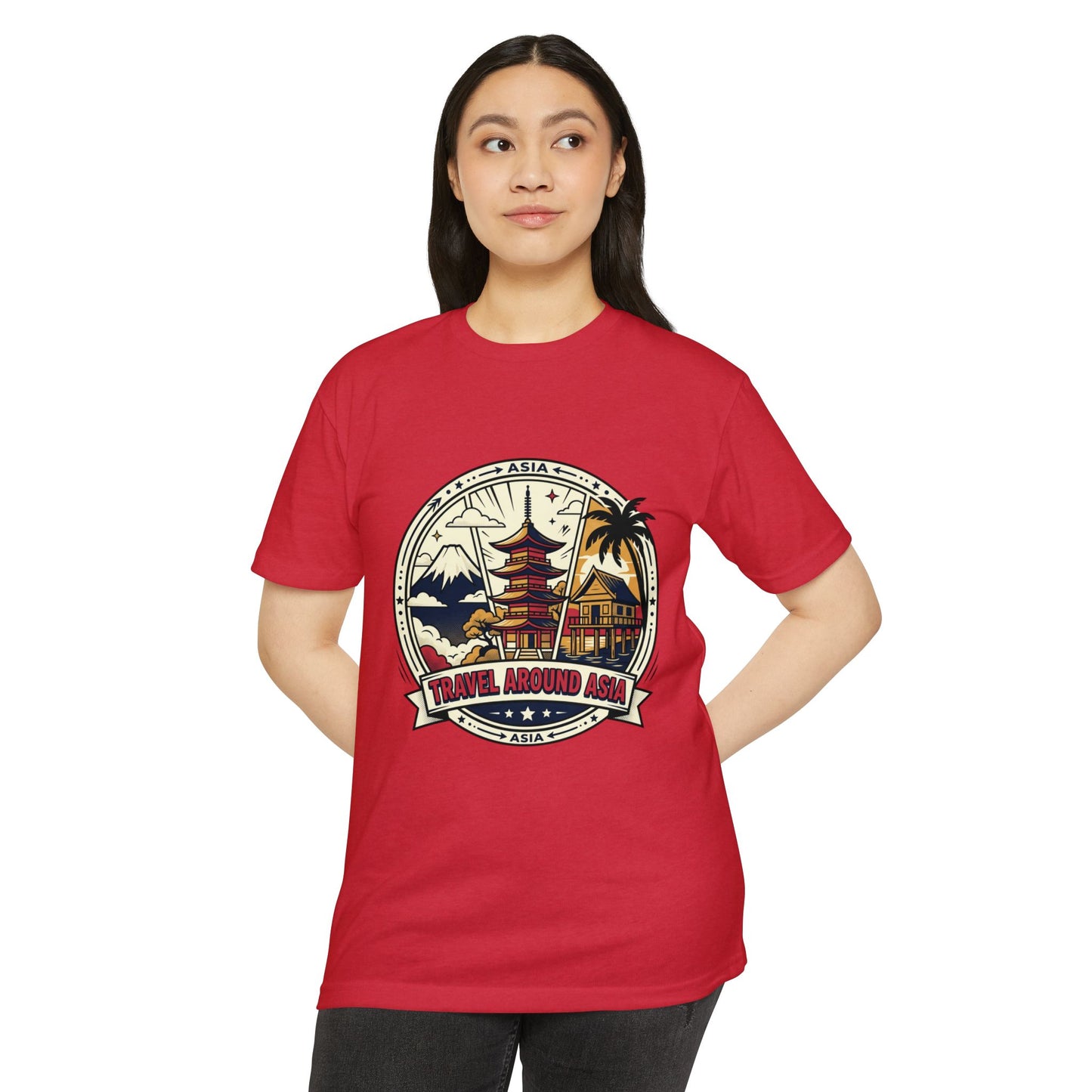 Travel Around Asia Vintage Globe Adventure T-Shirt