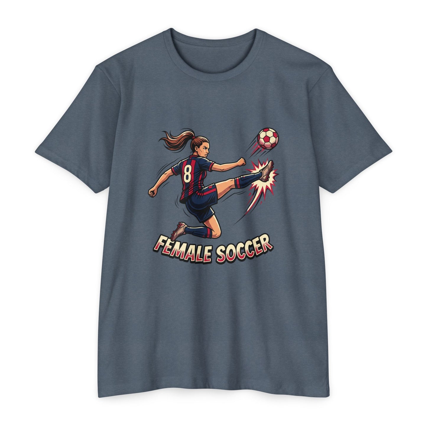 Female Soccer Player Graphic T-Shirt – Women’s Soccer Tee