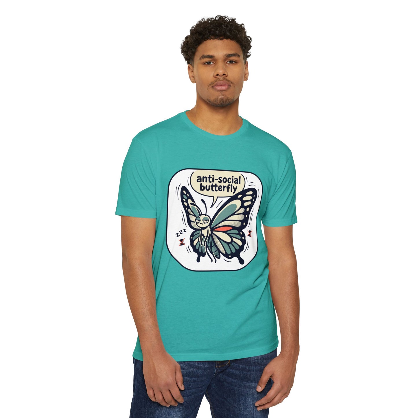 Anti-Social Butterfly T-Shirt — Cute Lazy Butterfly Graphic Tee