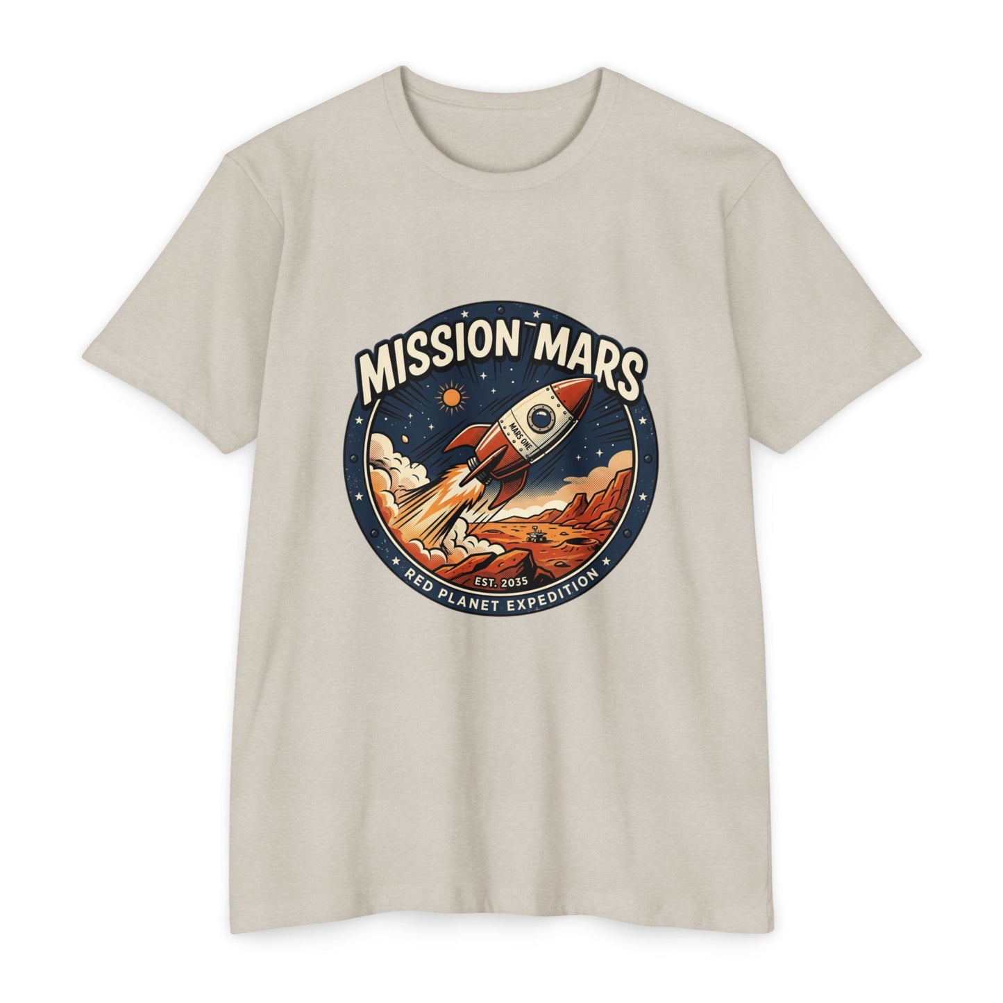 Mission Mars Rocket T‑Shirt — Retro Red Planet Expedition Tee