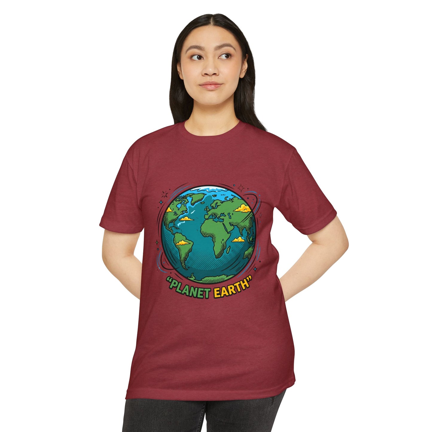 Retro Planet Earth Graphic T-Shirt — Vintage Earth Illustration Tee