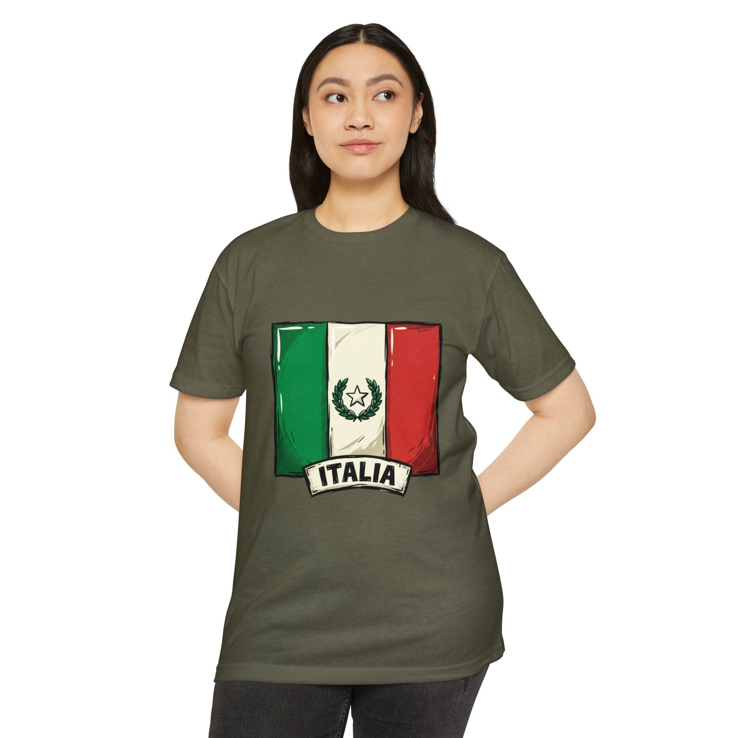 Italian Flag Vintage Crest T-Shirt — Italia Graphic Tee