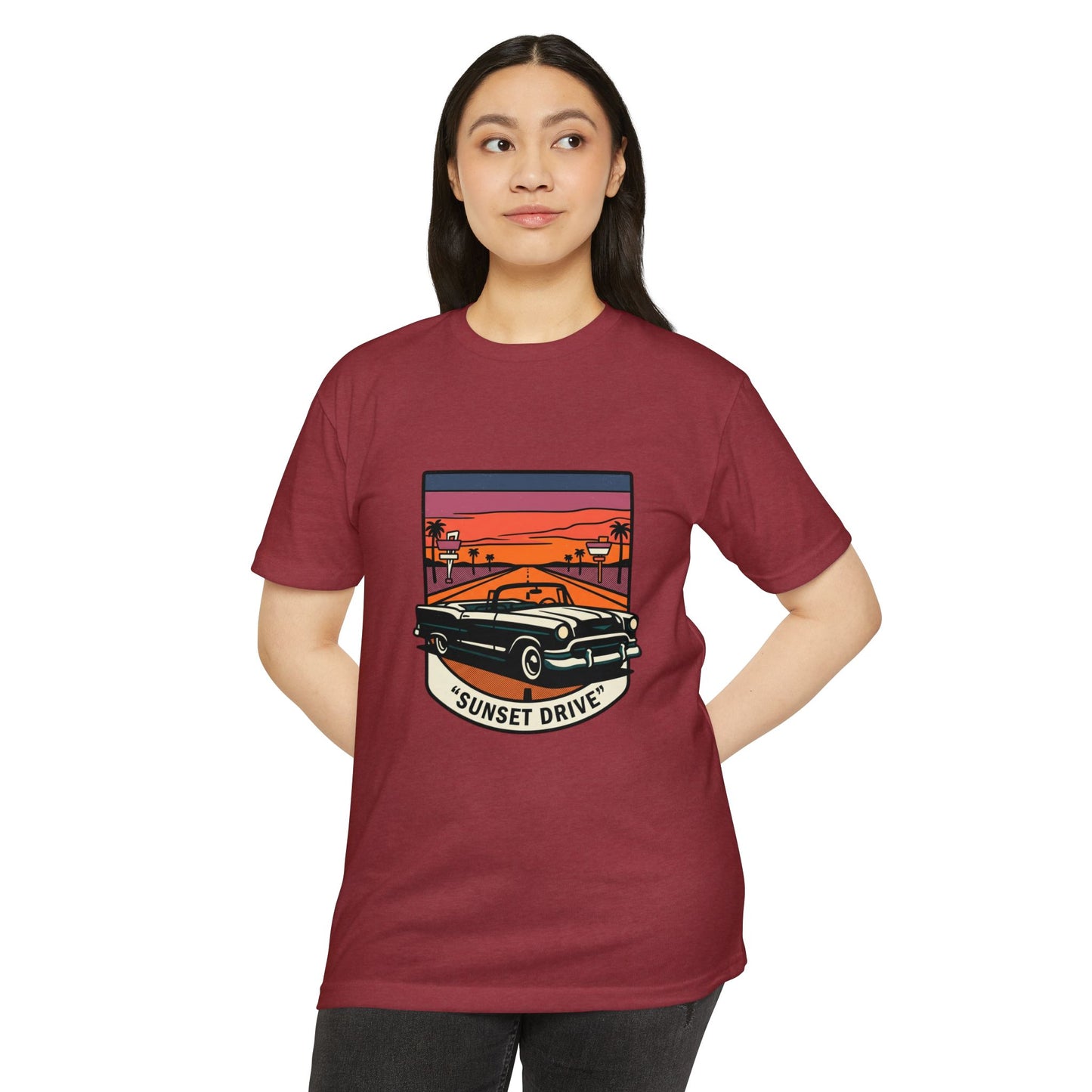 Sunset Drive Vintage Car T-Shirt