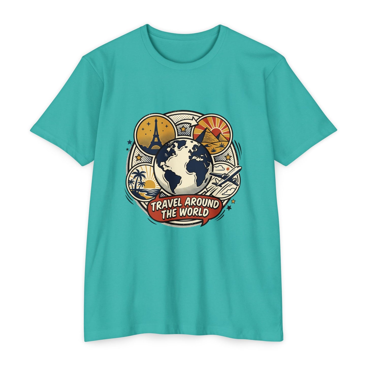 Vintage 'Travel Around The World' Globe Adventure T-Shirt