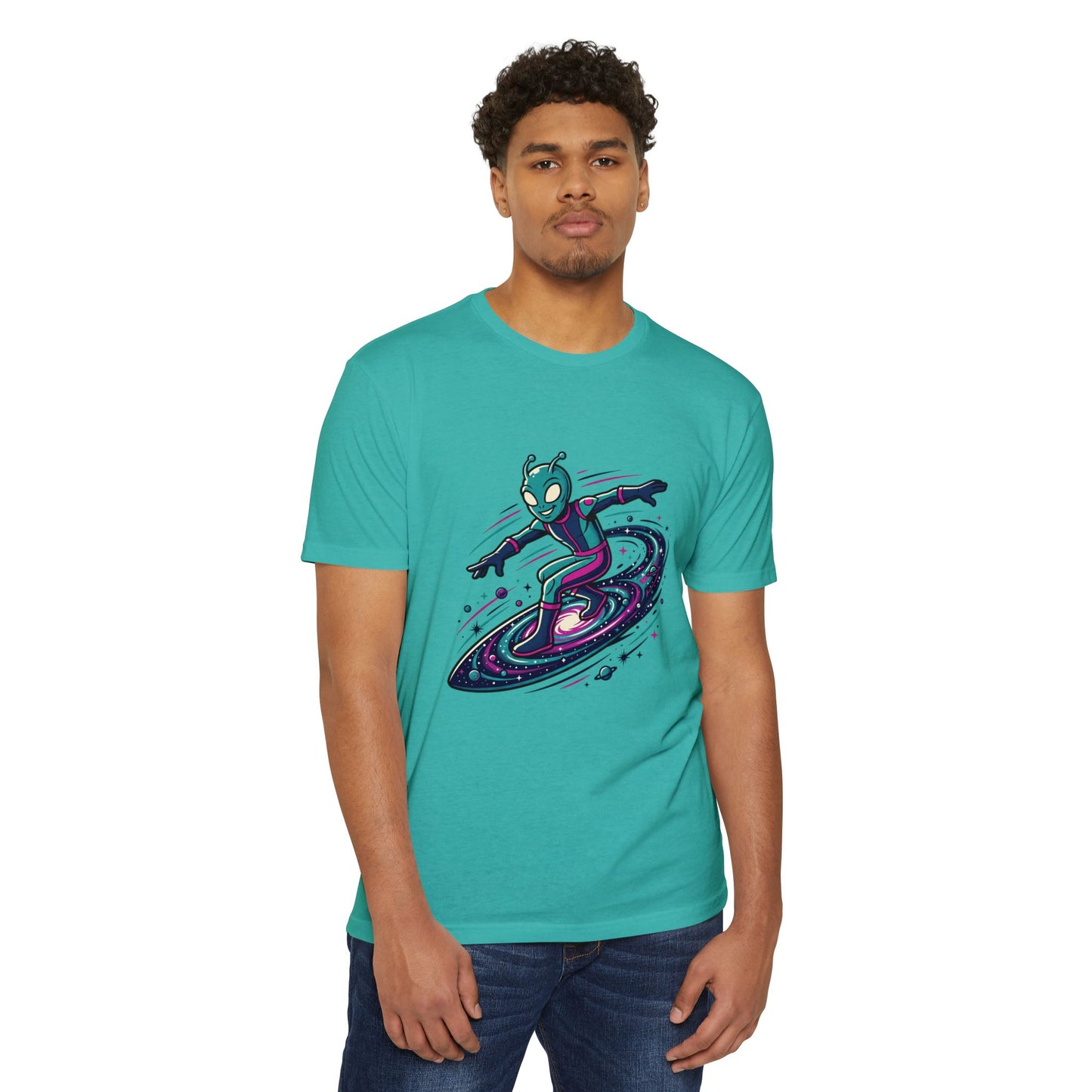 Alien Surfer Retro Space Skate T-Shirt