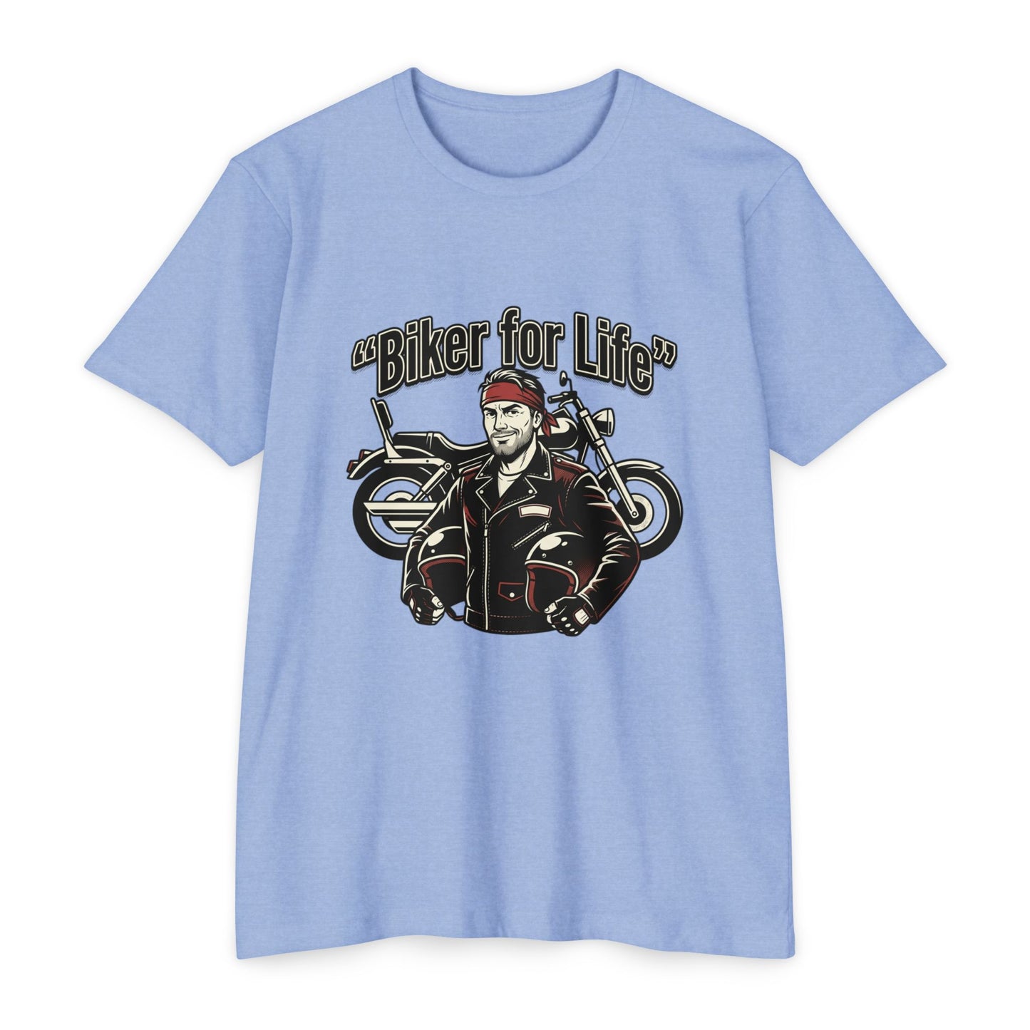 Biker For Life Vintage Motorcycle T-Shirt