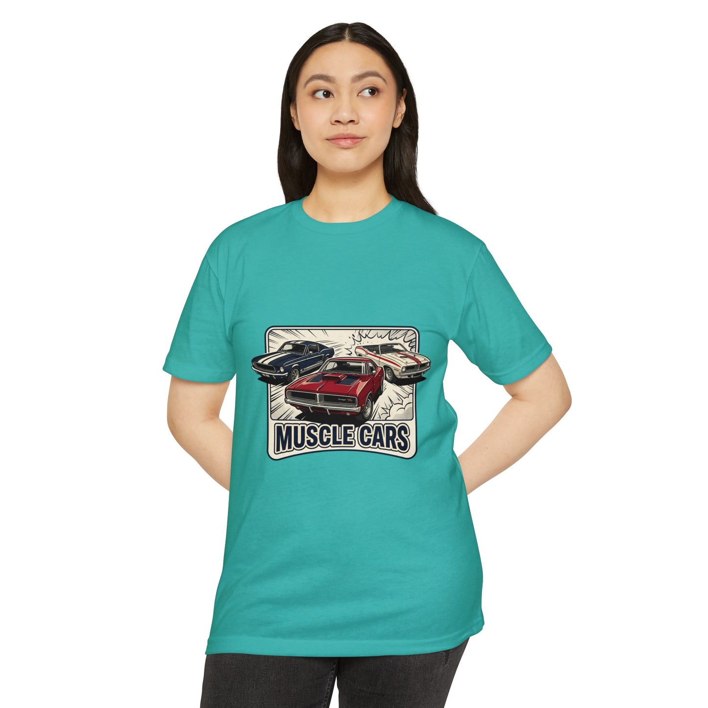 Retro Muscle Cars Graphic T-Shirt — Vintage Hot Rod Design