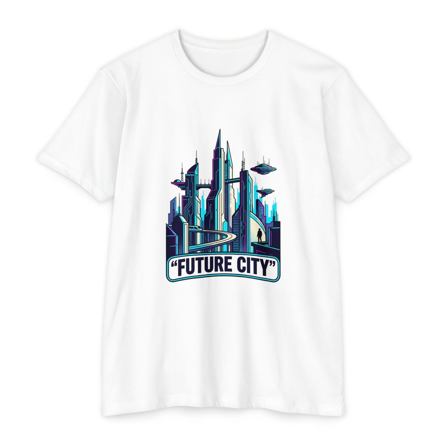 Future City Retro Futuristic Skyline T-Shirt