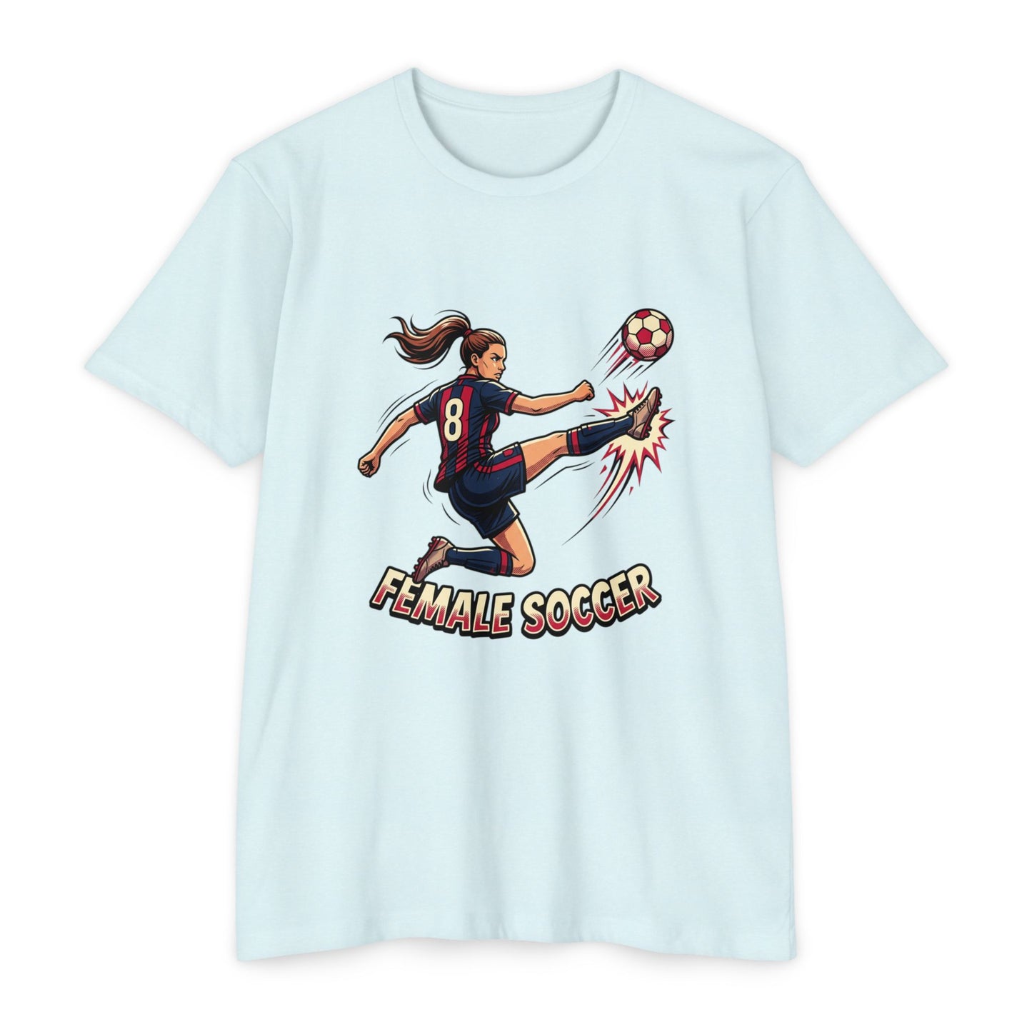 Female Soccer Player Graphic T-Shirt – Women’s Soccer Tee