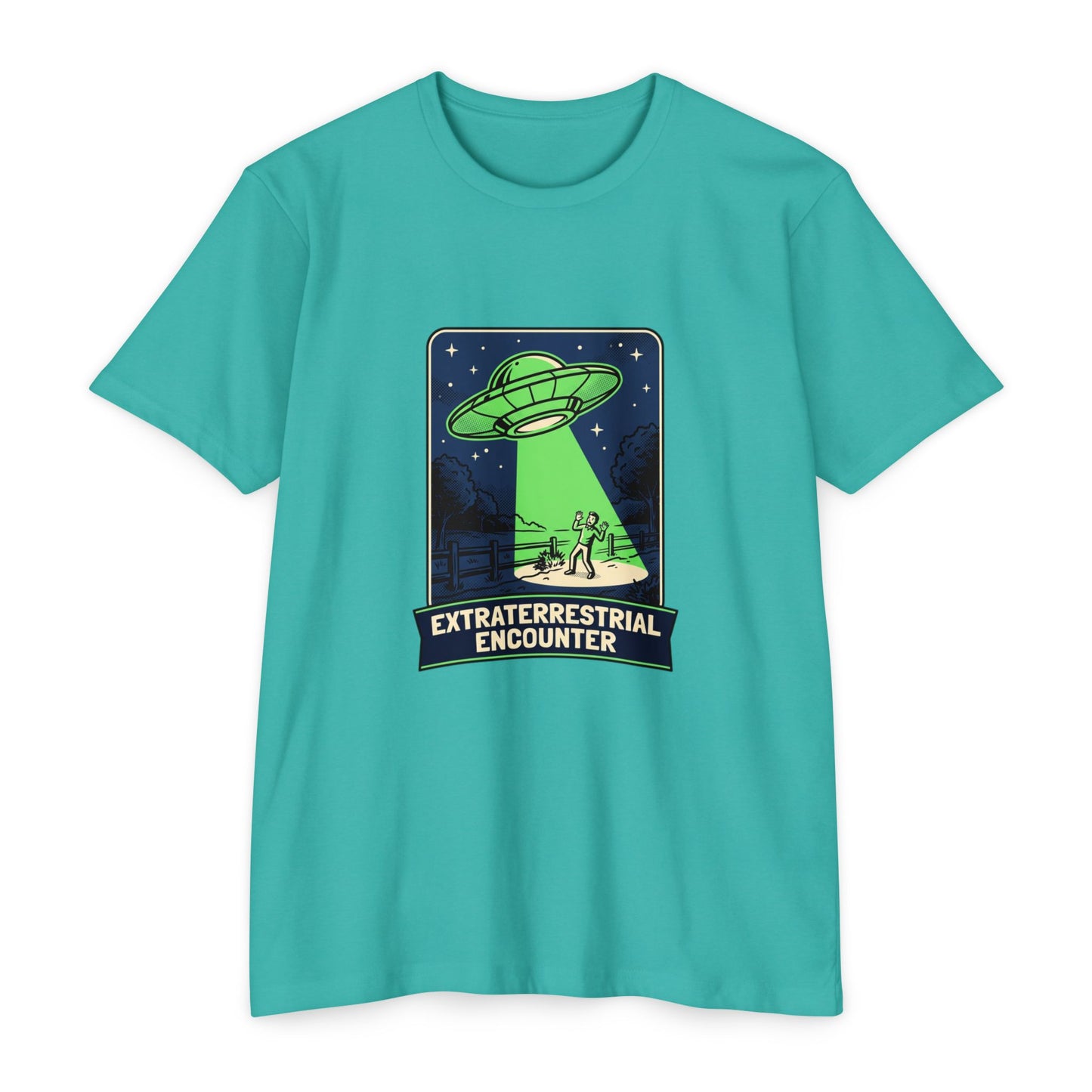 Alien Abduction T-Shirt — “Extraterrestrial Encounter” Vintage UFO Graphic