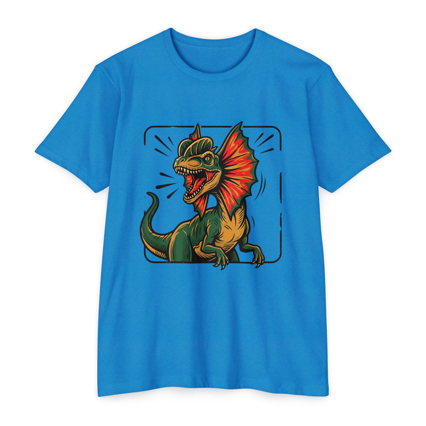 Frilled Lizard Dino Tee — Colorful Frill Graphic T-Shirt