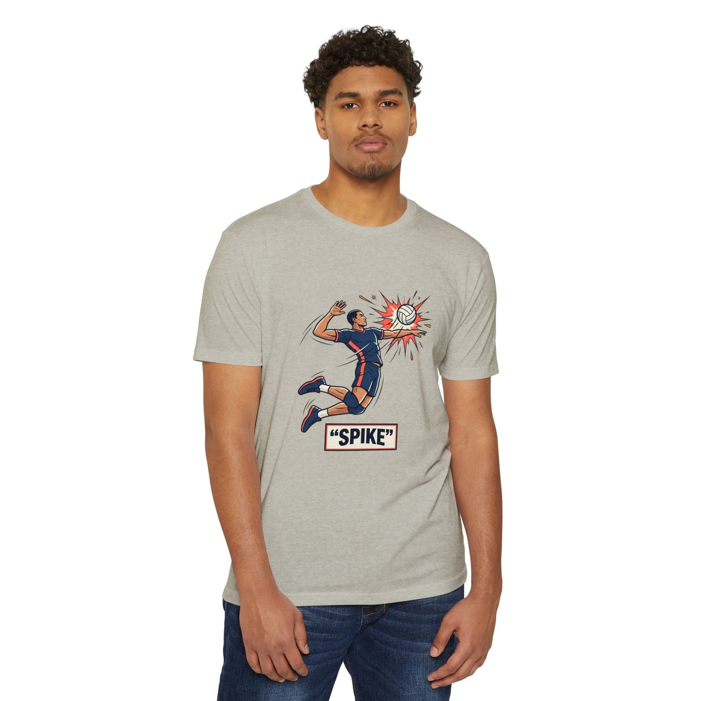 Volleyball Spike Graphic T-Shirt — Retro Player Illustration Tee