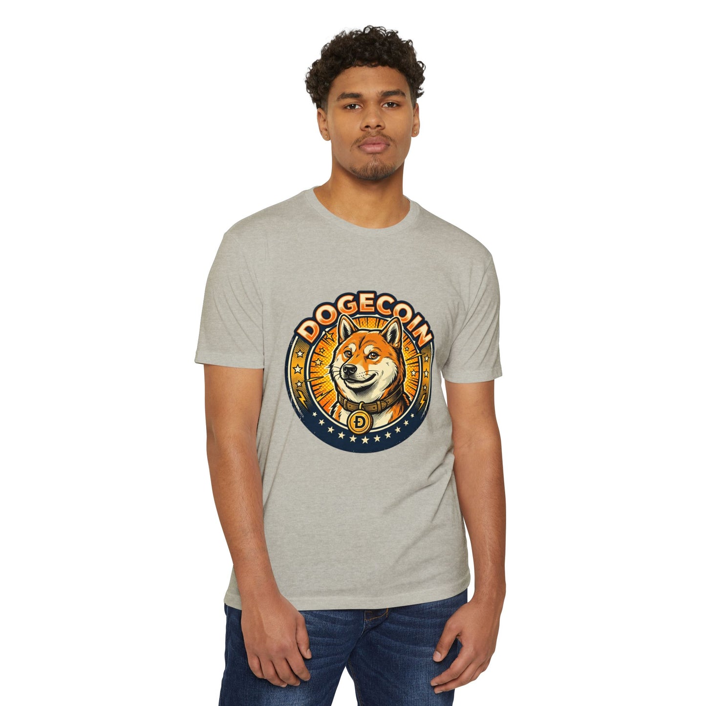 Dogecoin Coin Logo T‑Shirt — Retro Shiba Inu Crypto Tee