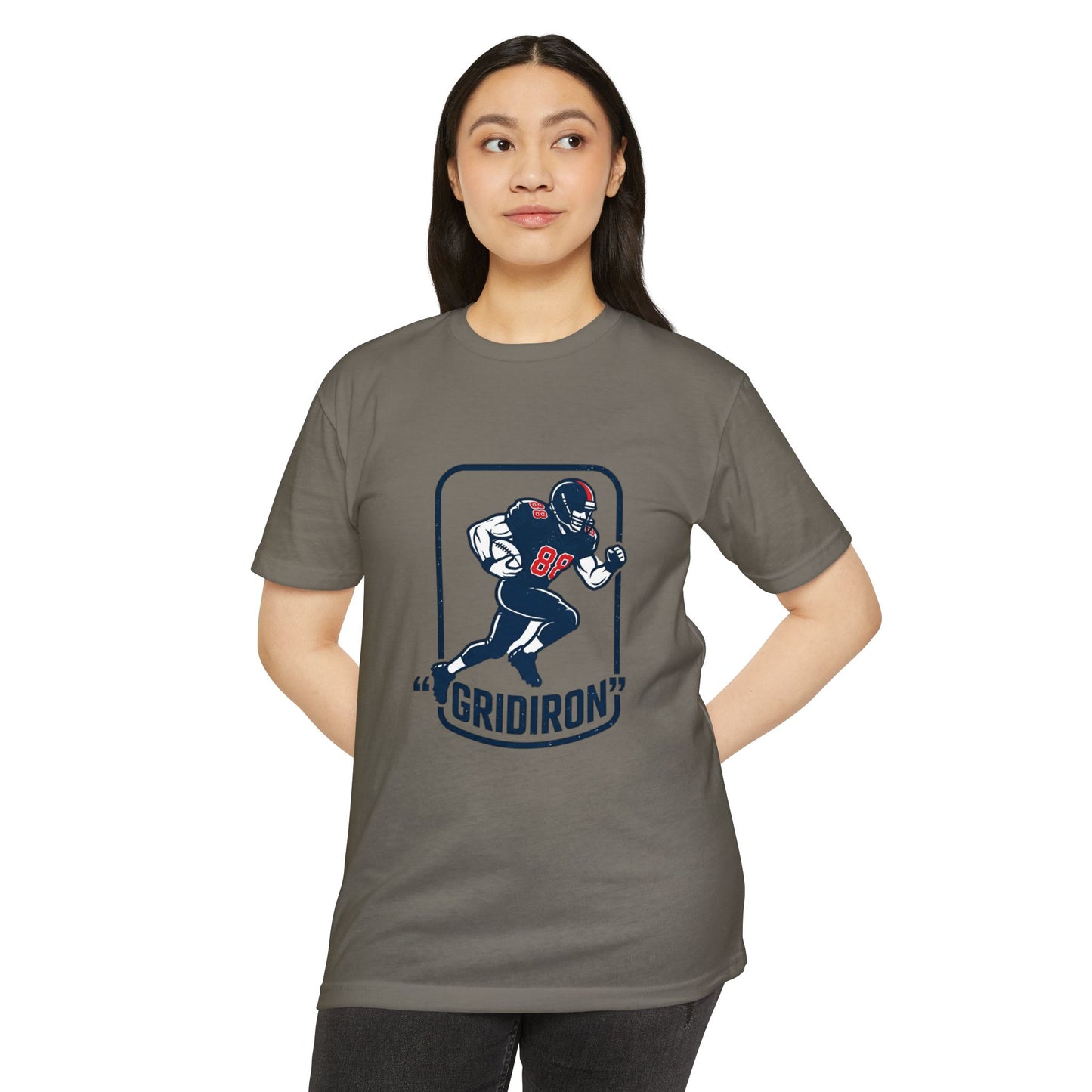 Gridiron Football Player T-Shirt — Retro Helmet Design