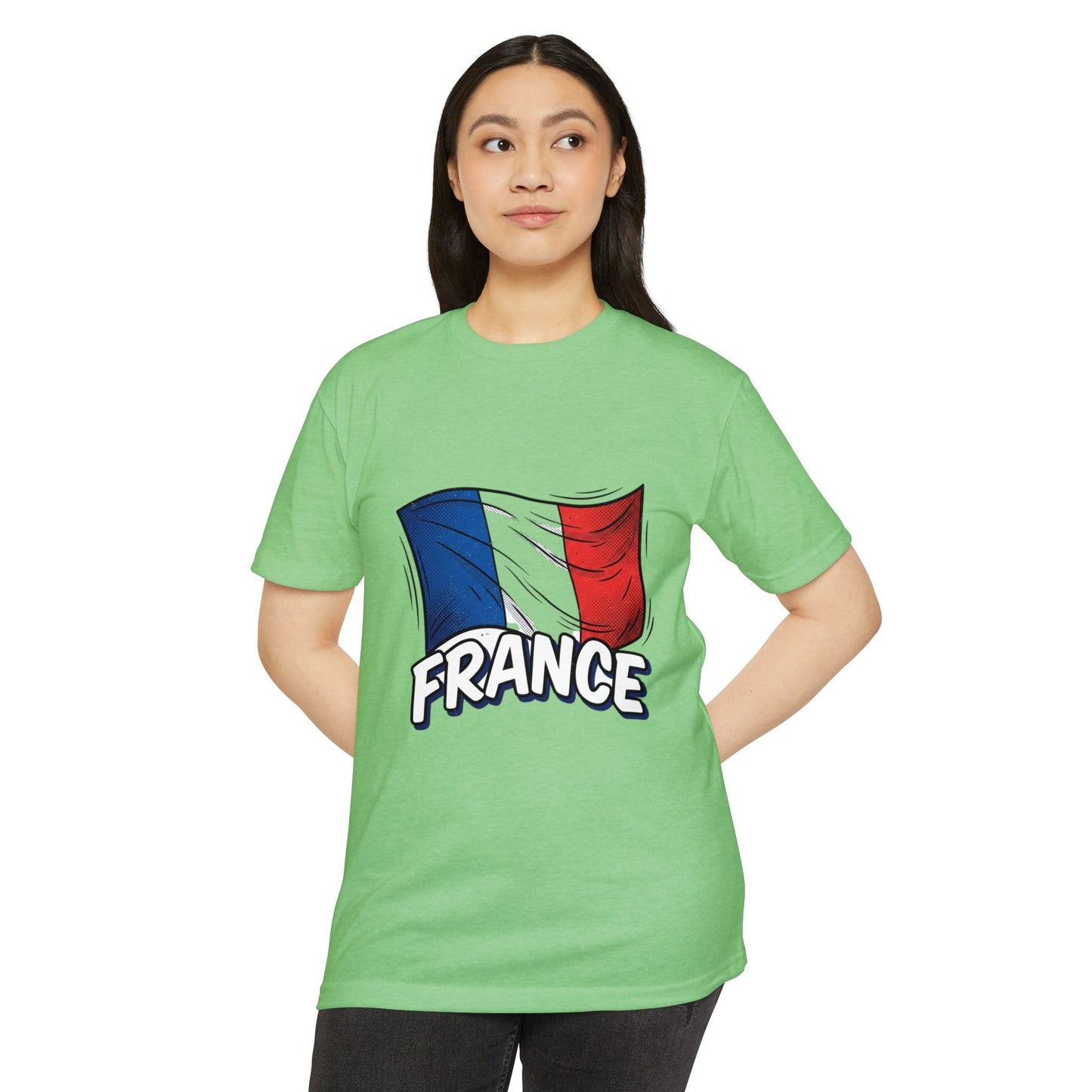 France Flag Retro Waving Tricolor T-Shirt