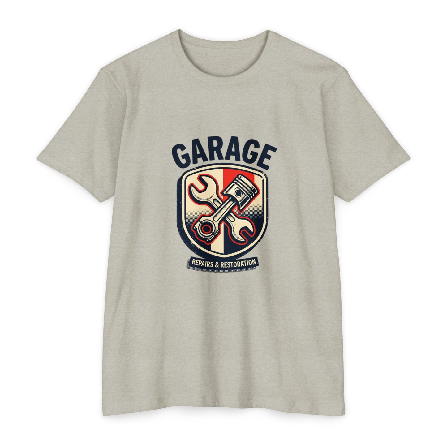 Garage Repairs & Restoration T-Shirt — Mechanic Tools Crest Tee