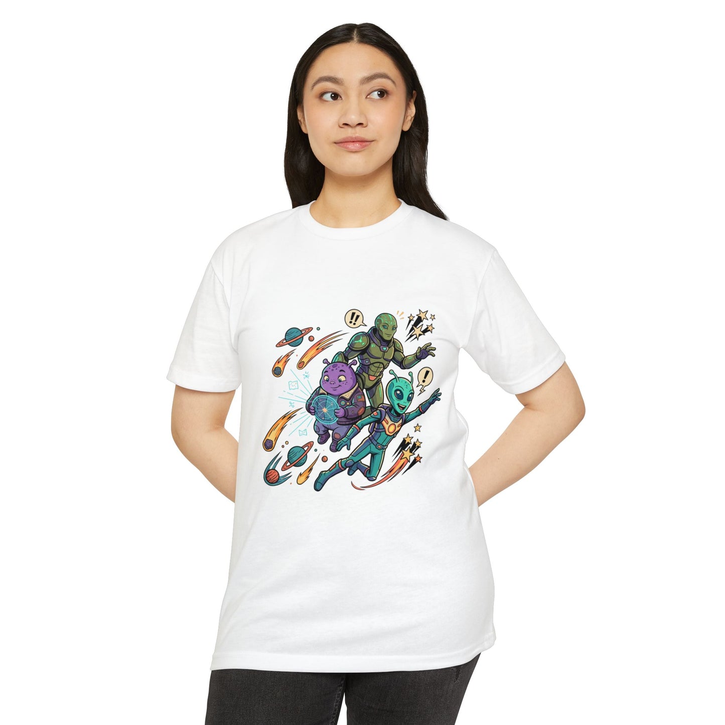 Alien Skate Crew T-Shirt — Retro Space Skateboarding Graphic Tee
