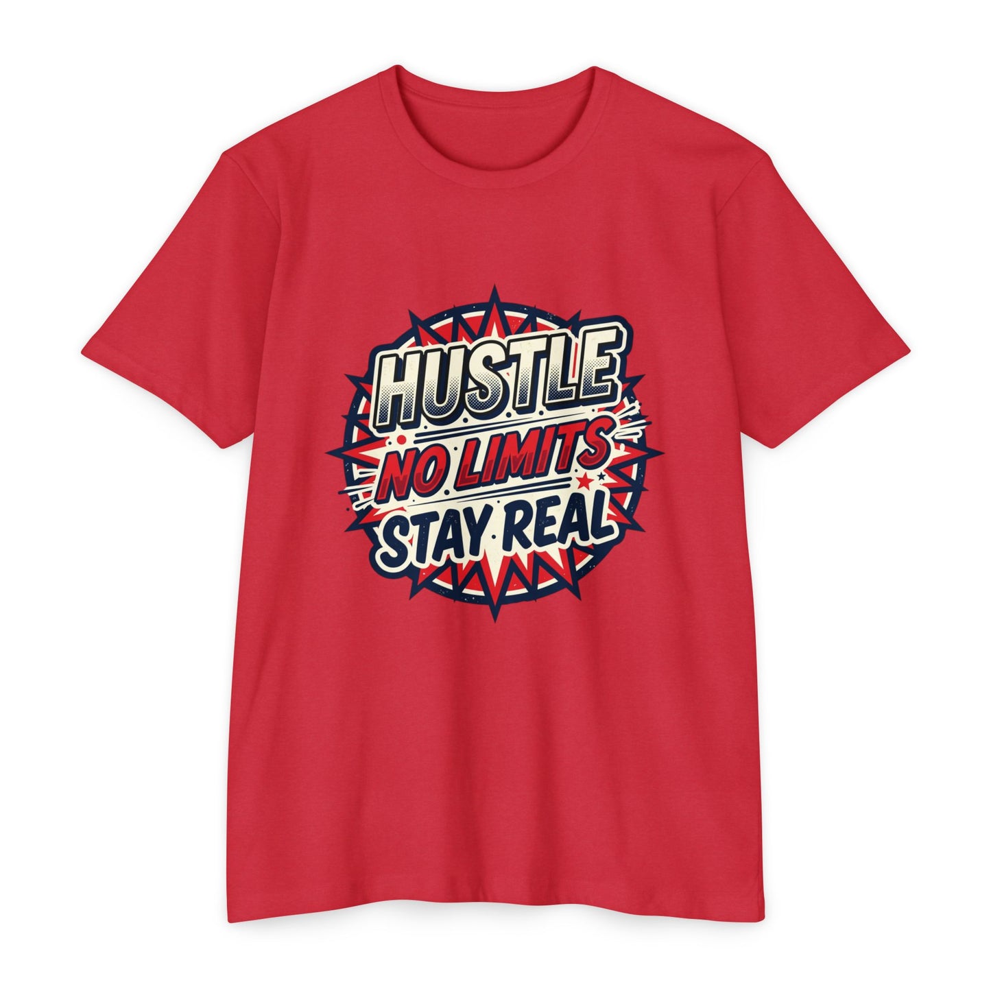 Hustle No Limits Stay Real Graphic T-Shirt