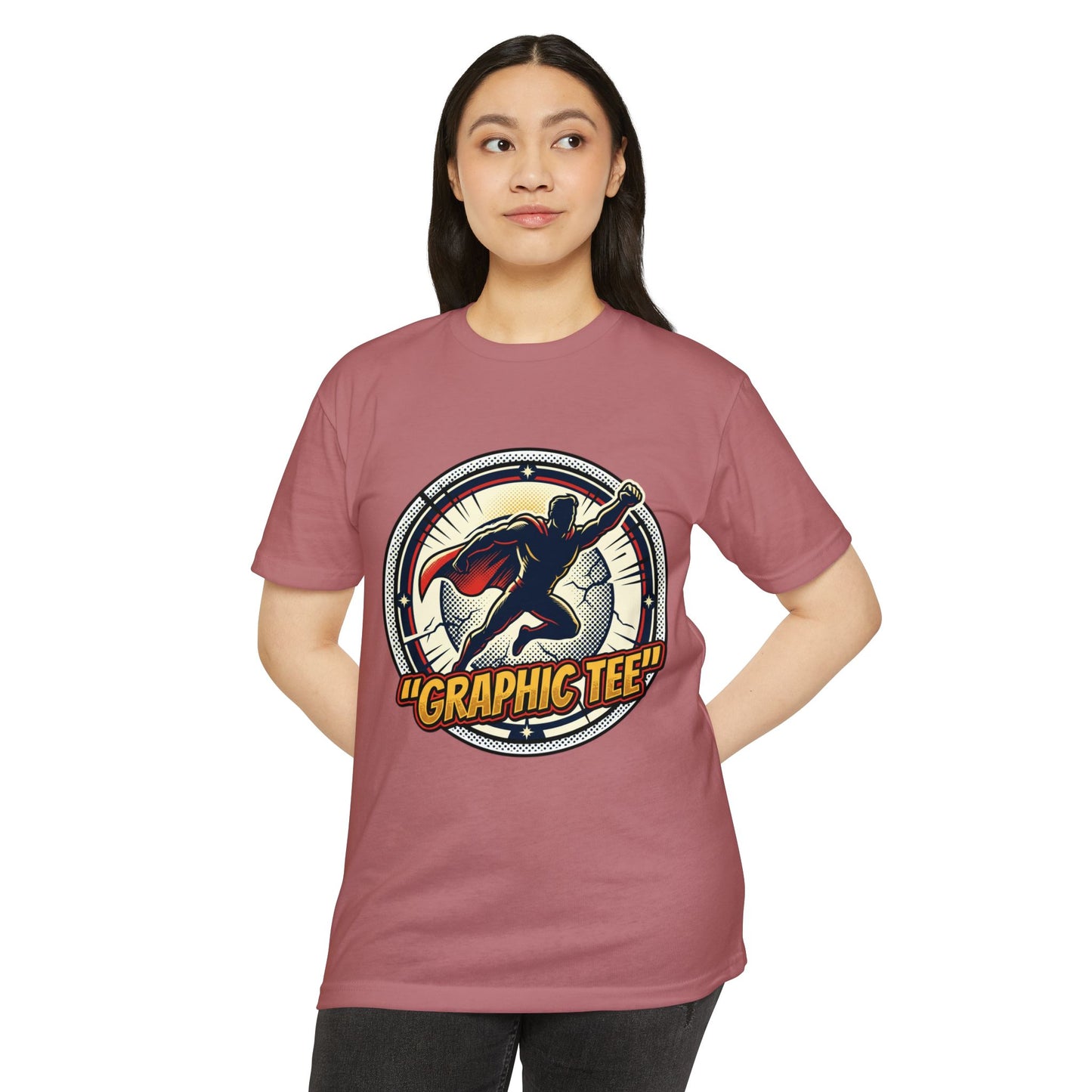 Retro Comic Superhero Cape Graphic Tee