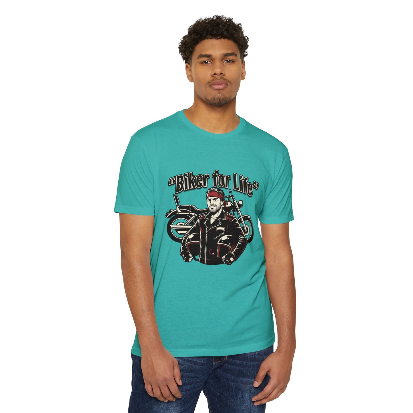 Biker For Life Vintage Motorcycle T-Shirt