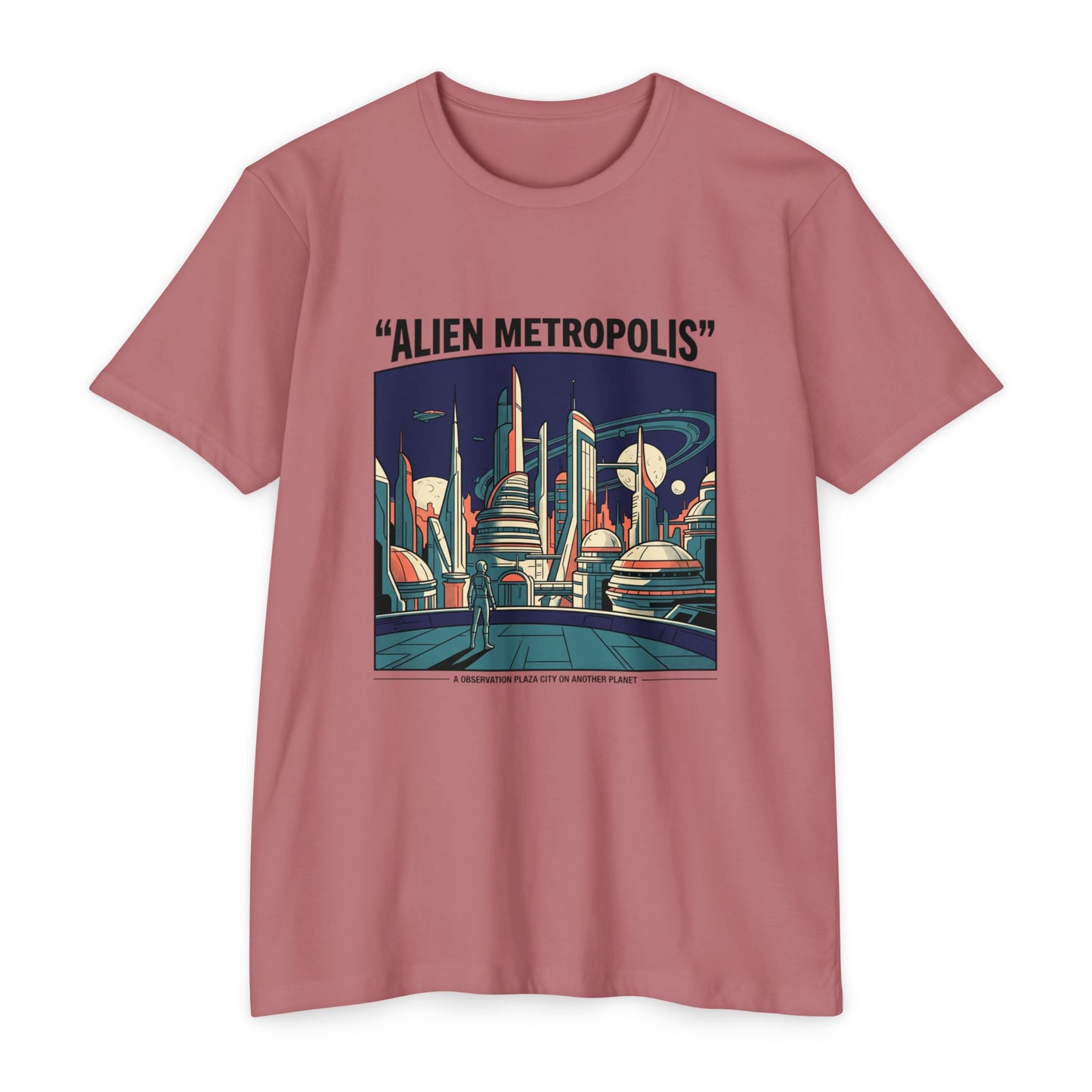 Alien Metropolis Retro Futuristic Sci‑Fi City T-Shirt
