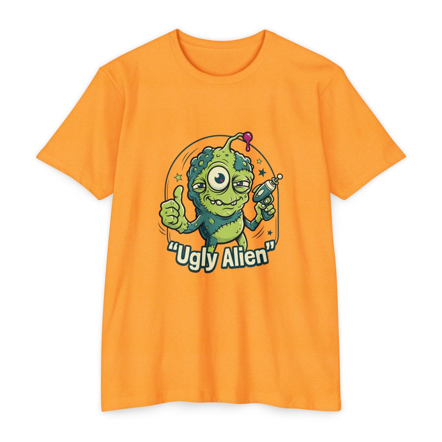 Ugly Alien Retro Cartoon Space Creature T-Shirt