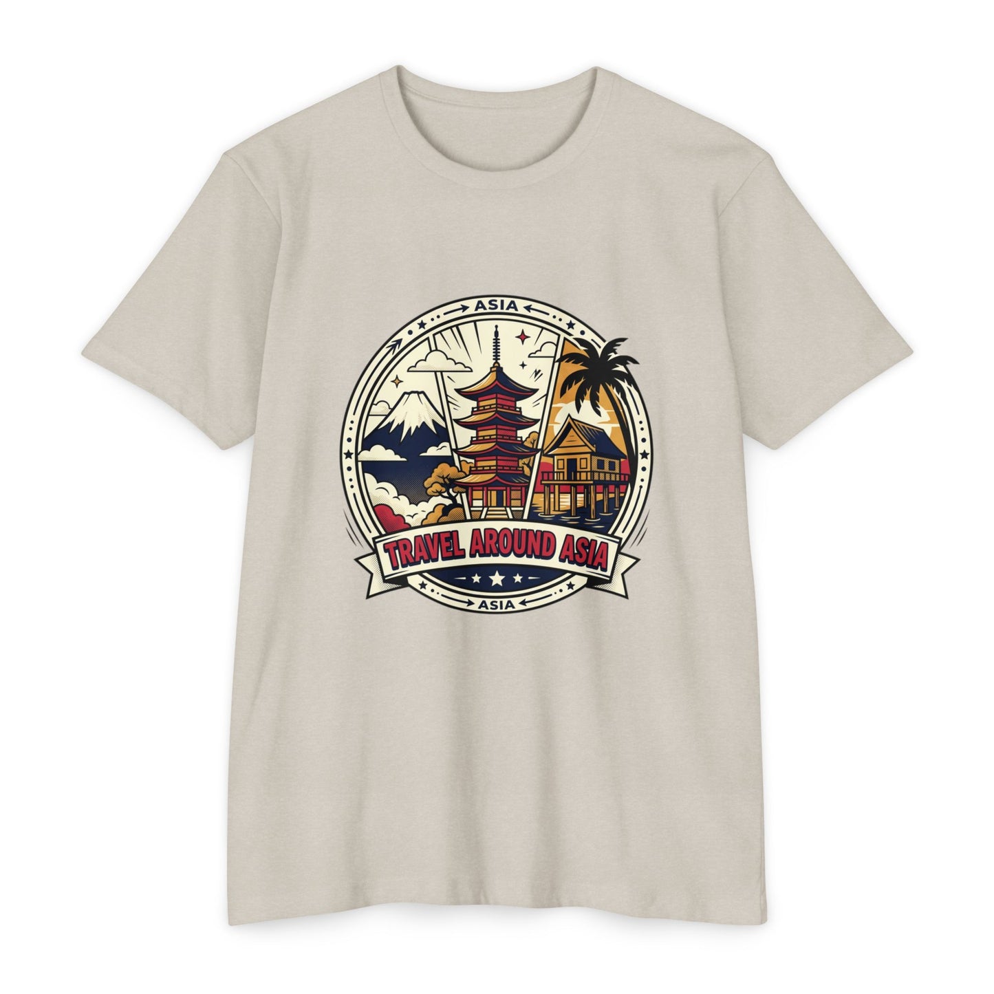 Travel Around Asia Vintage Globe Adventure T-Shirt