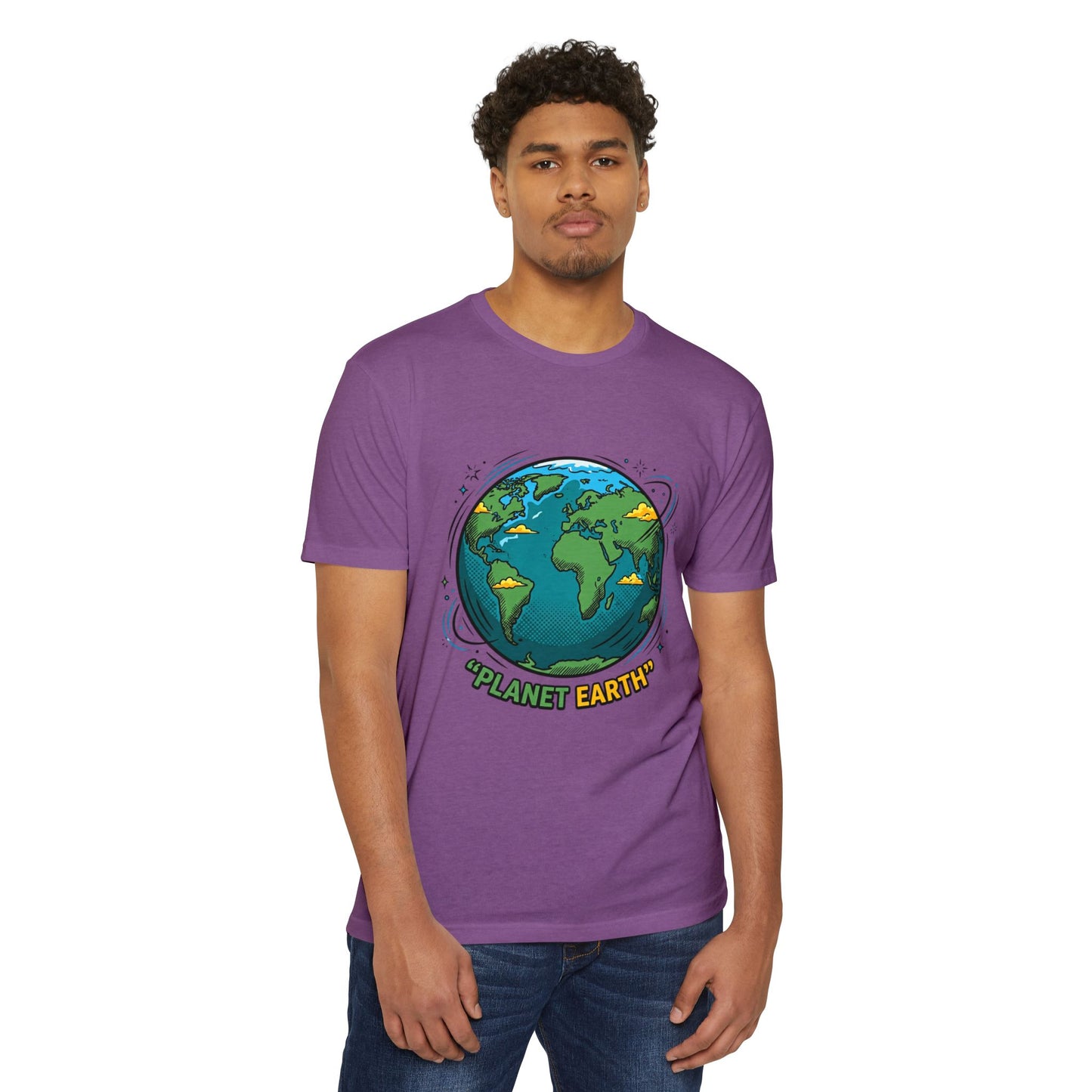 Retro Planet Earth Graphic T-Shirt — Vintage Earth Illustration Tee