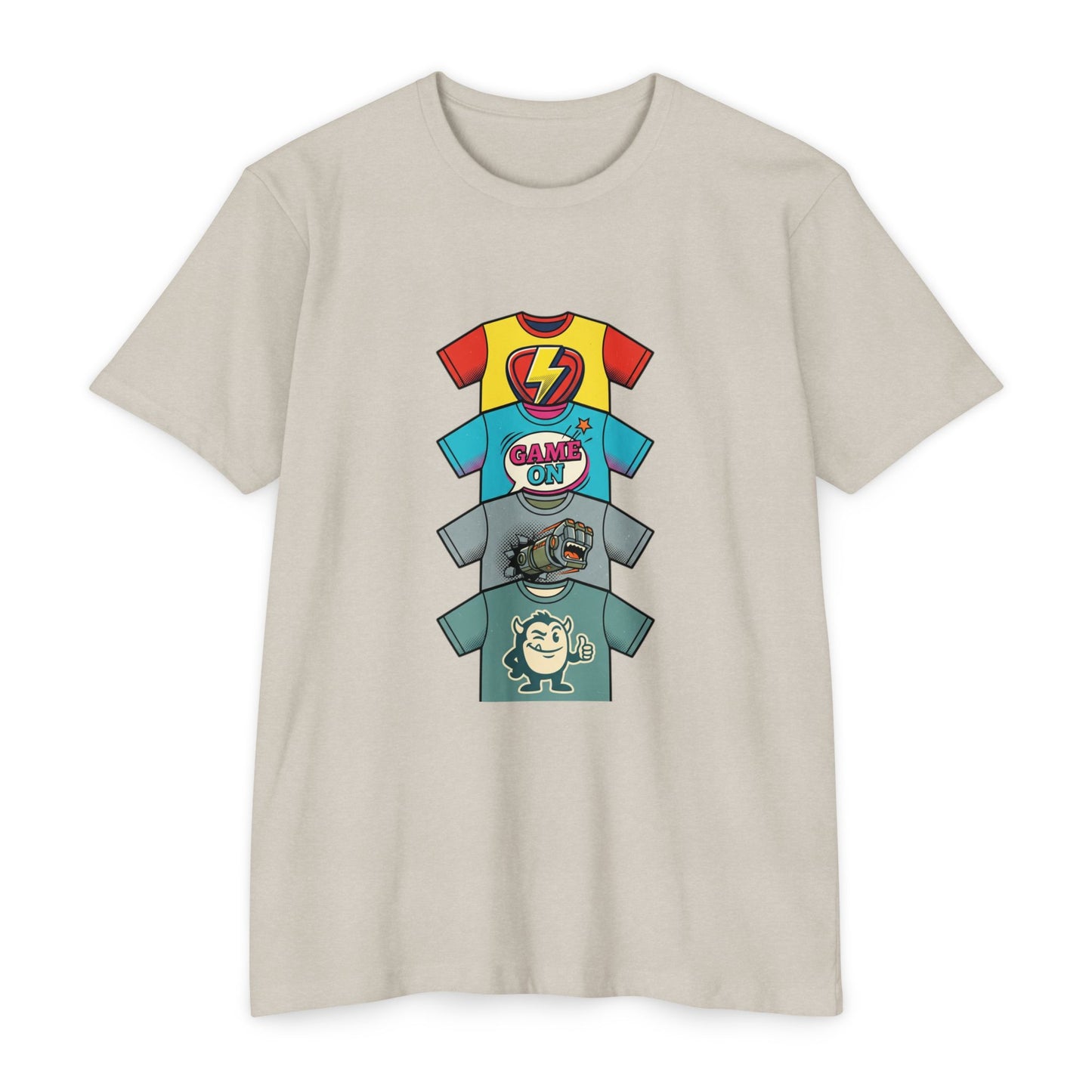 Playful Superhero Gamer Graphic T-Shirt