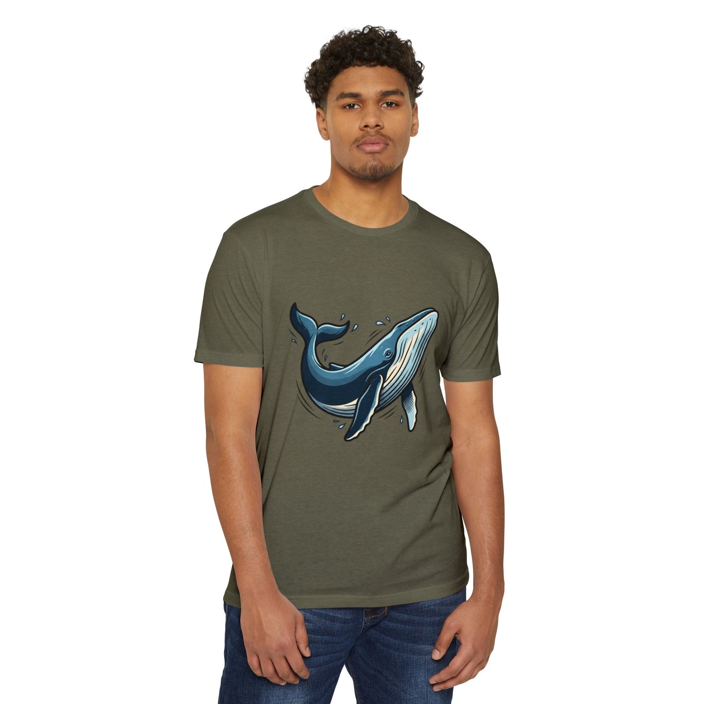 Whale Illustration T-Shirt — Retro Ocean Graphic Tee