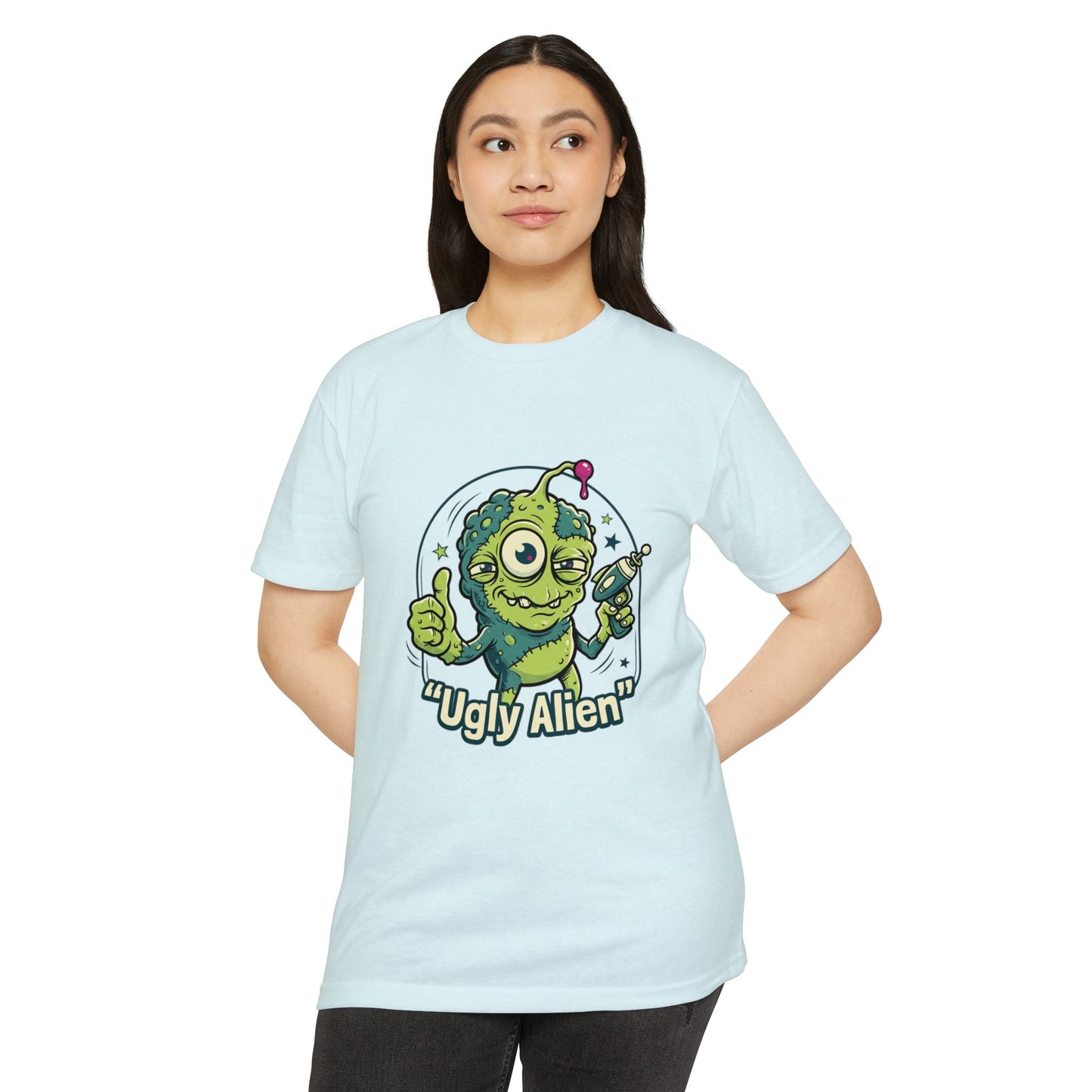 Ugly Alien Retro Cartoon Space Creature T-Shirt