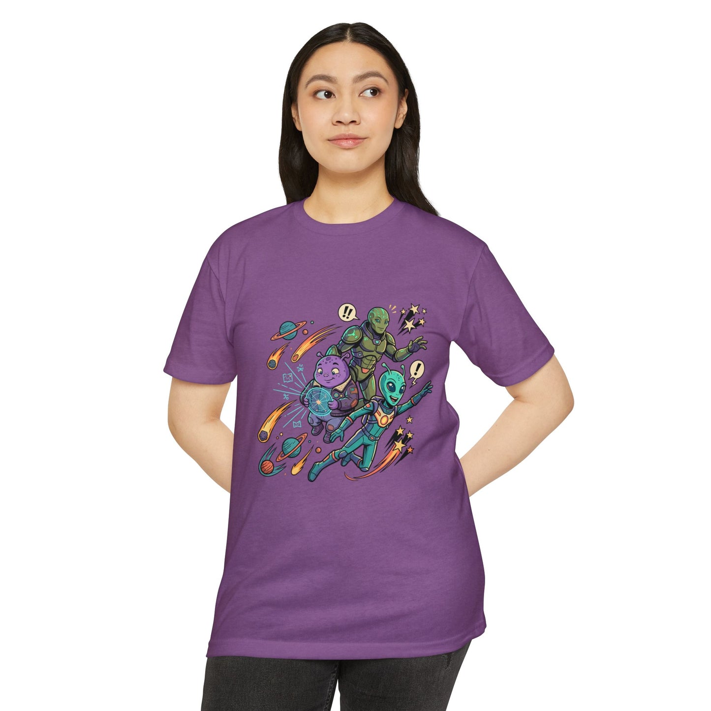 Alien Skate Crew T-Shirt — Retro Space Skateboarding Graphic Tee