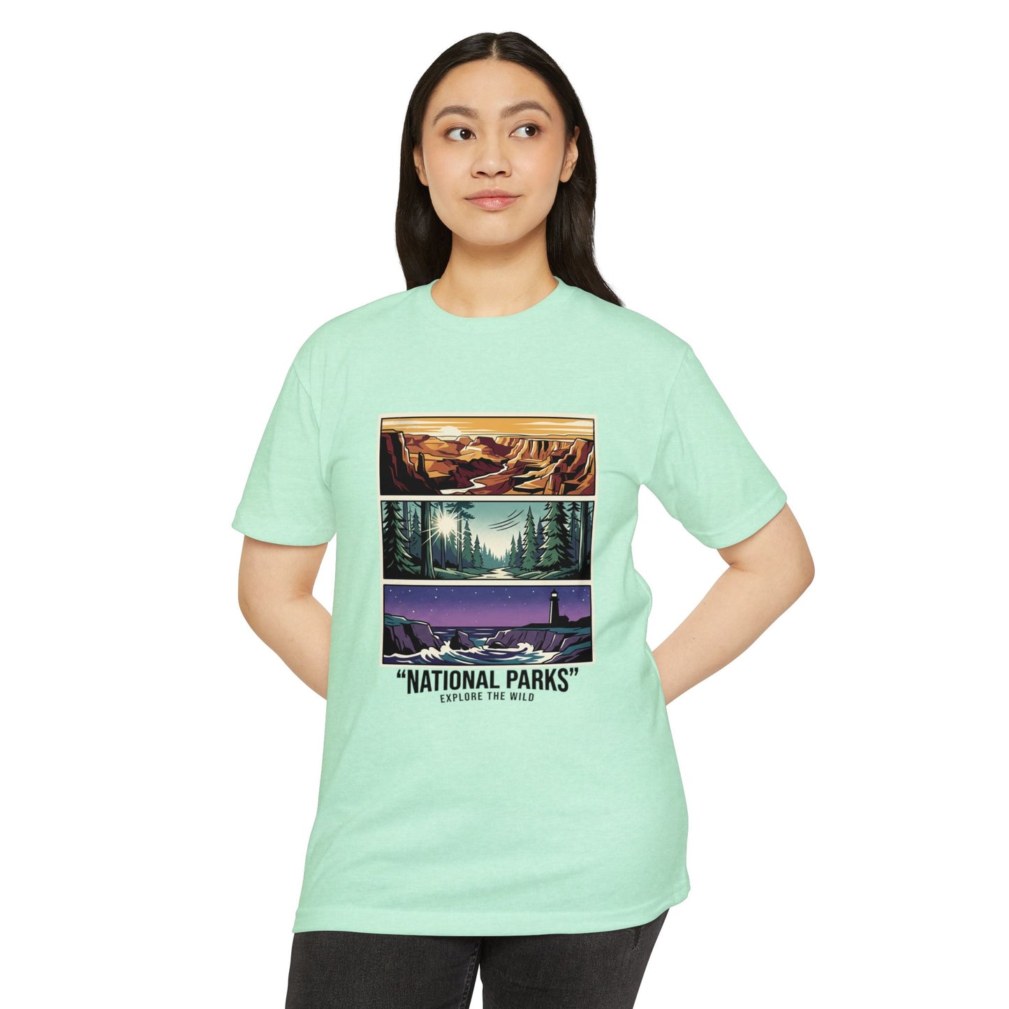 National Parks Scenic Panels T-Shirt — Explore the Wild Graphic Tee