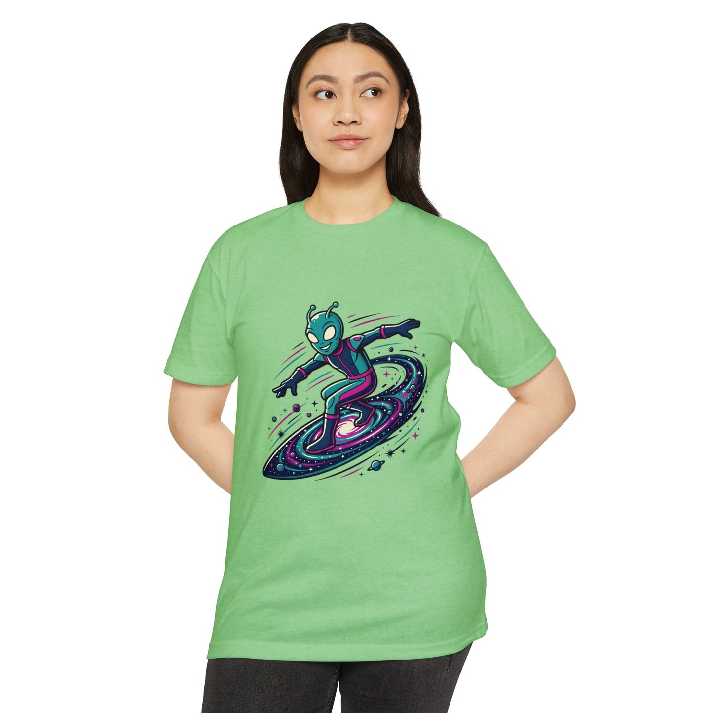 Alien Surfer Retro Space Skate T-Shirt
