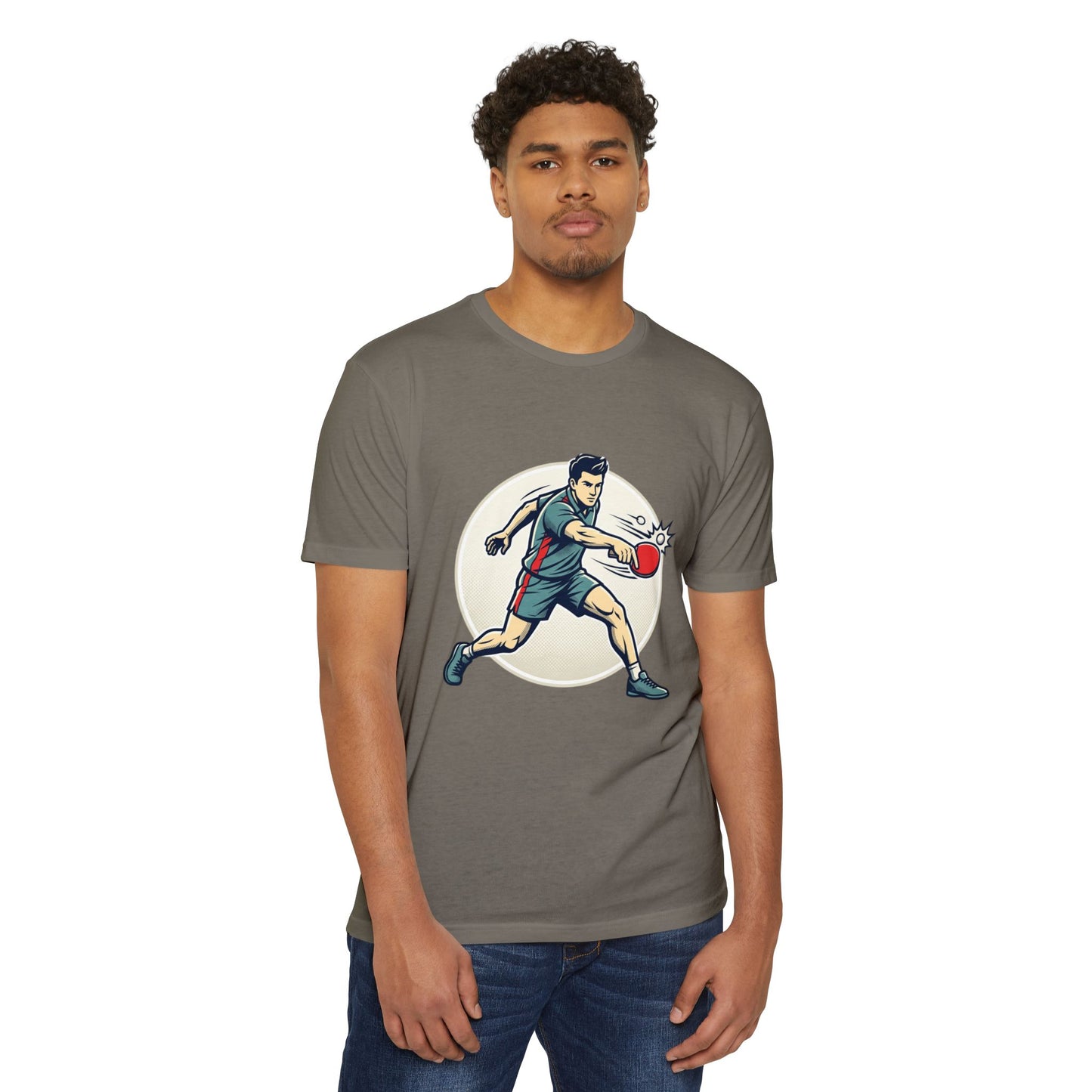 Table Tennis Player Illustration T-Shirt — Ping Pong Athlete Graphic Tee
