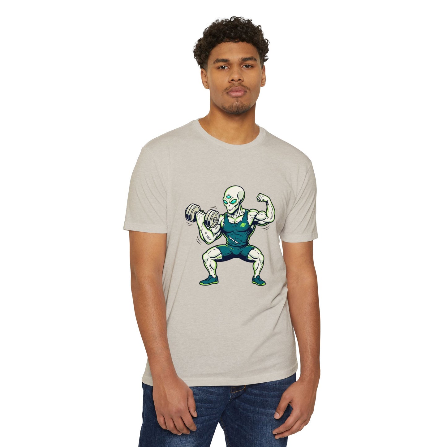 Alien Weightlifter Gym T-Shirt — Fitness Workout Tee