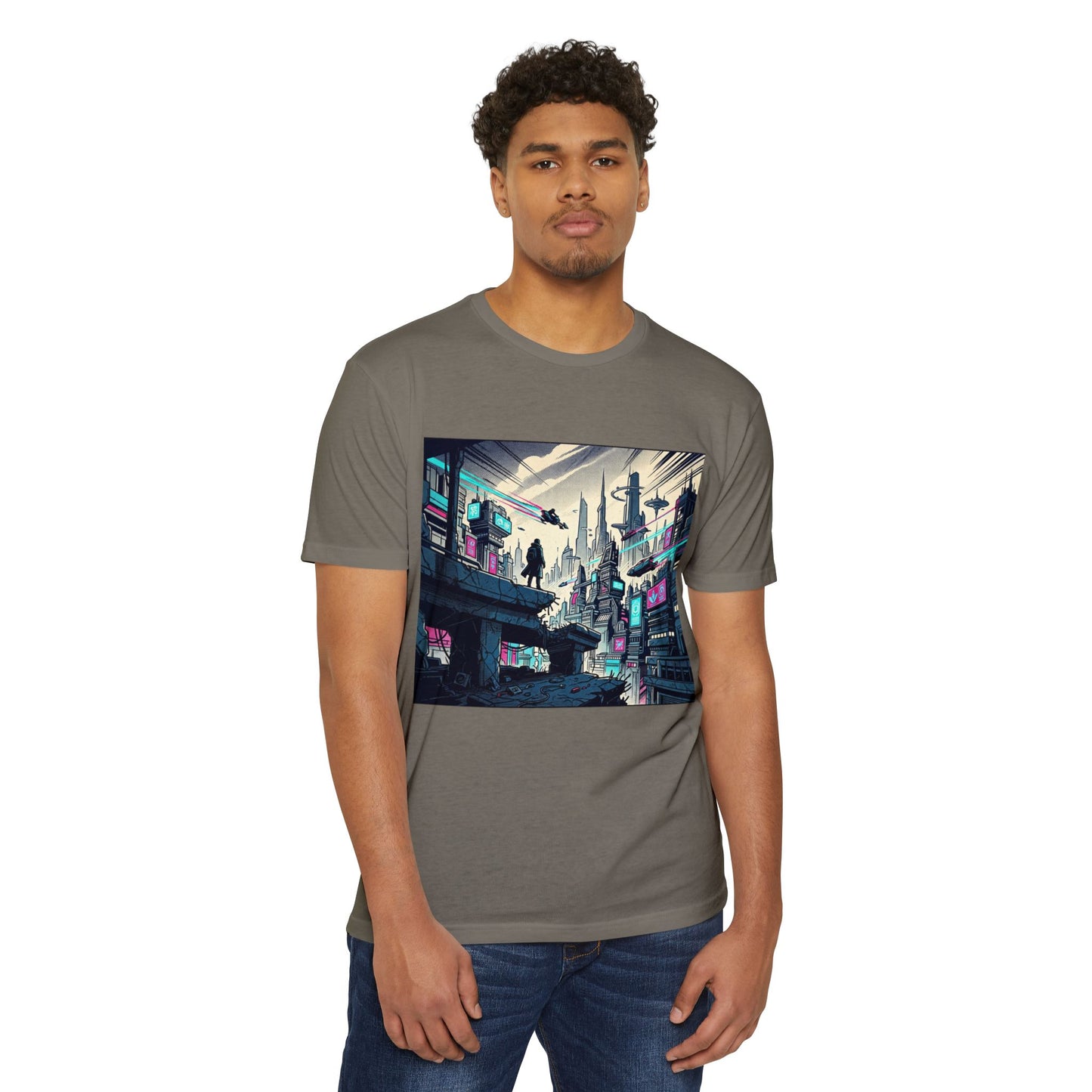 Cyberpunk Cityscape T-Shirt — Neon Futuristic Streetwear
