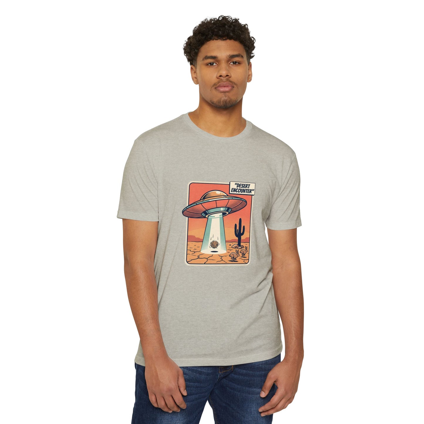 Desert Encounter T-Shirt – Retro UFO Alien Abduction Tee