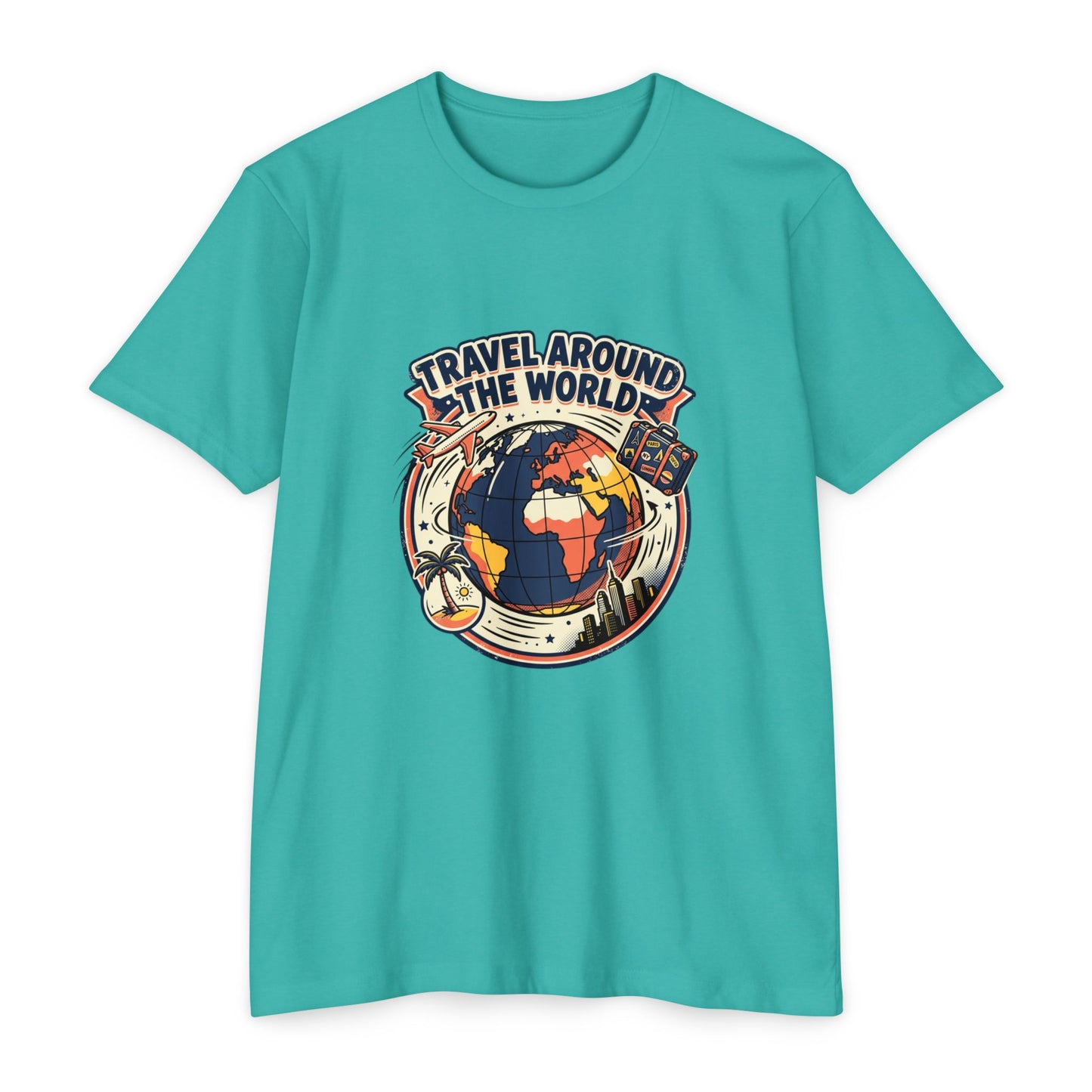 Vintage 'Travel Around the World' Globe Adventure T-Shirt