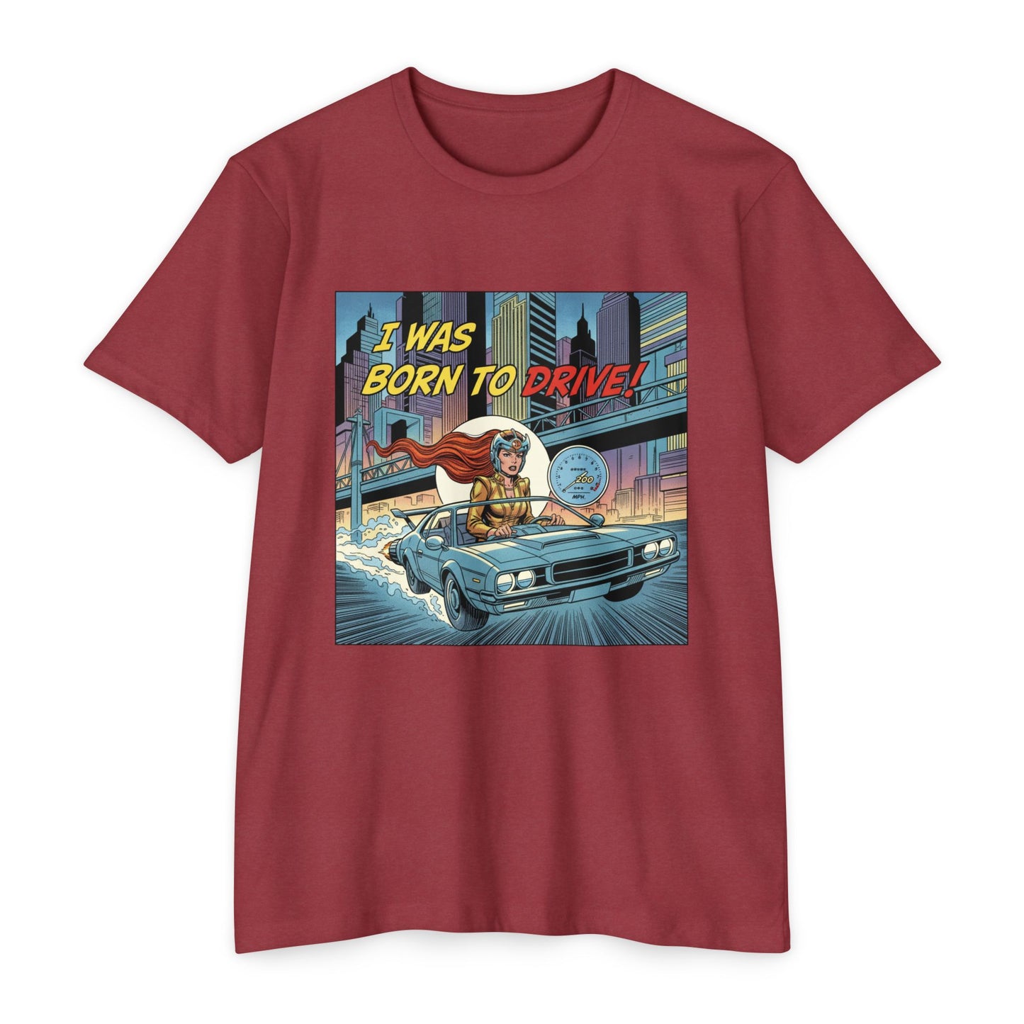 I Was Born to Drive Retro Comic Car T-Shirt